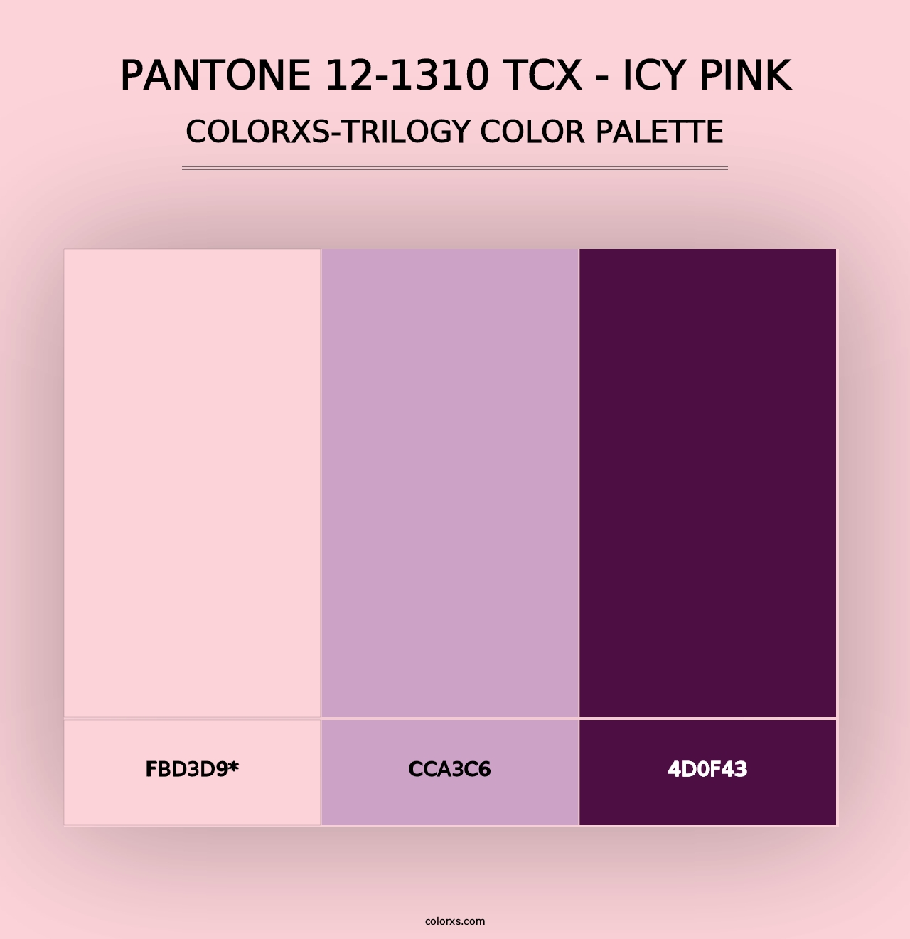 PANTONE 12-1310 TCX - Icy Pink - Colorxs Trilogy Palette