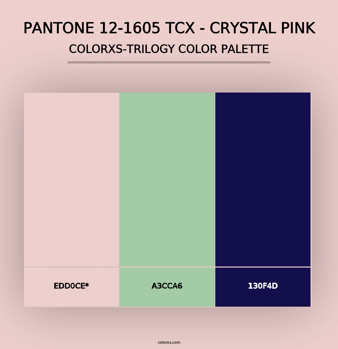 PANTONE 12-1605 TCX - Crystal Pink - Colorxs Trilogy Palette