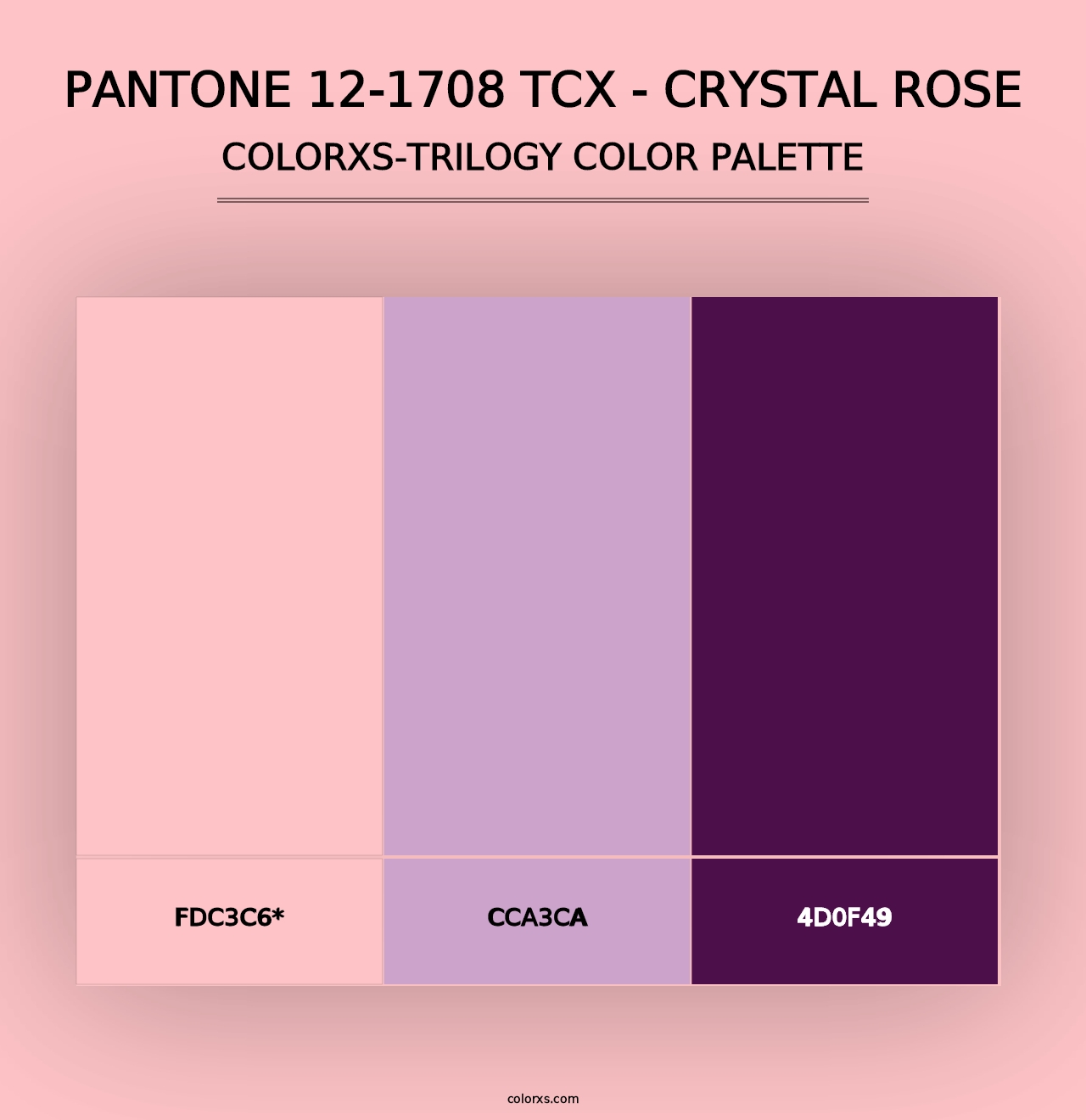 PANTONE 12-1708 TCX - Crystal Rose - Colorxs Trilogy Palette