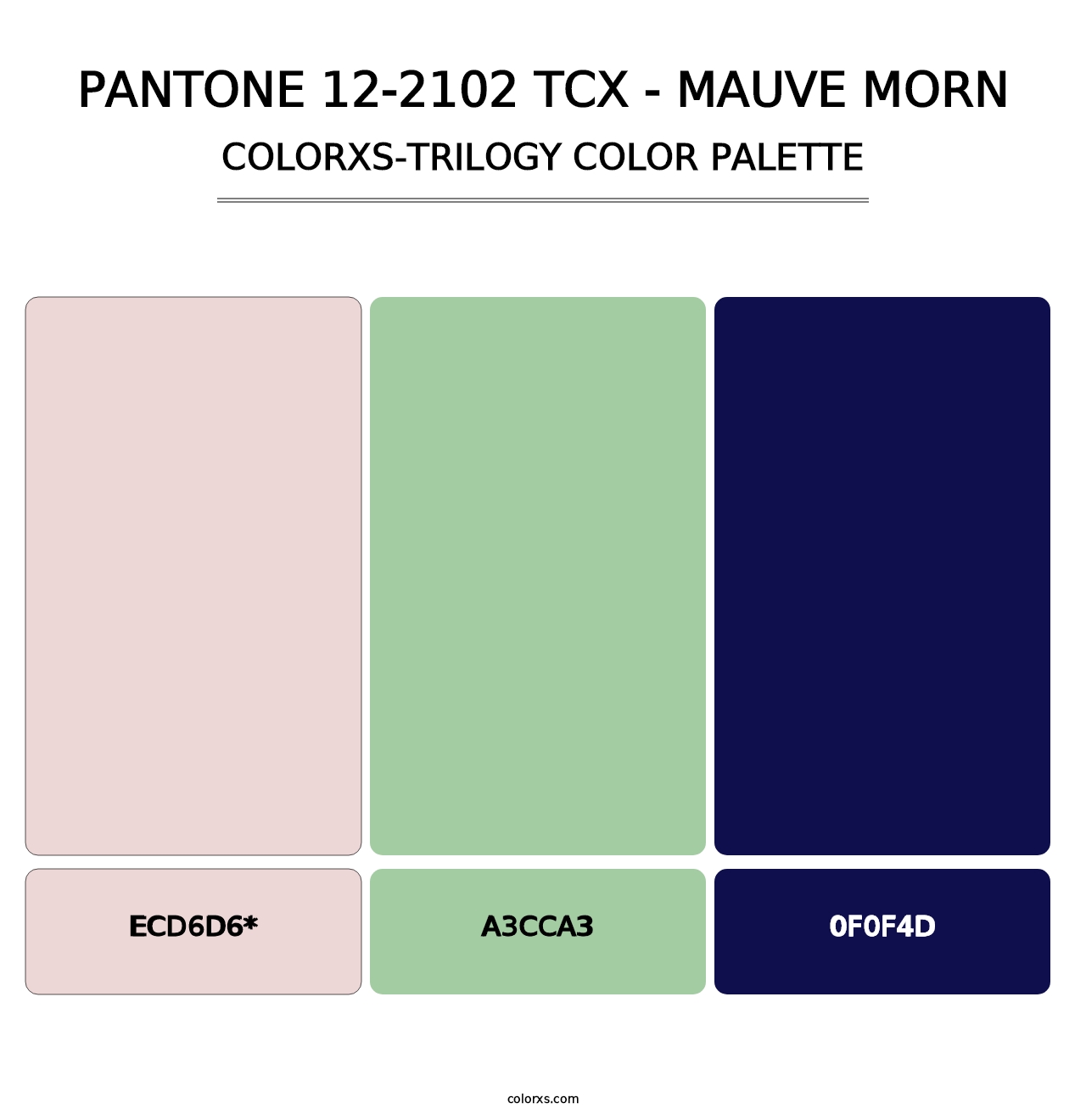 PANTONE 12-2102 TCX - Mauve Morn - Colorxs Trilogy Palette