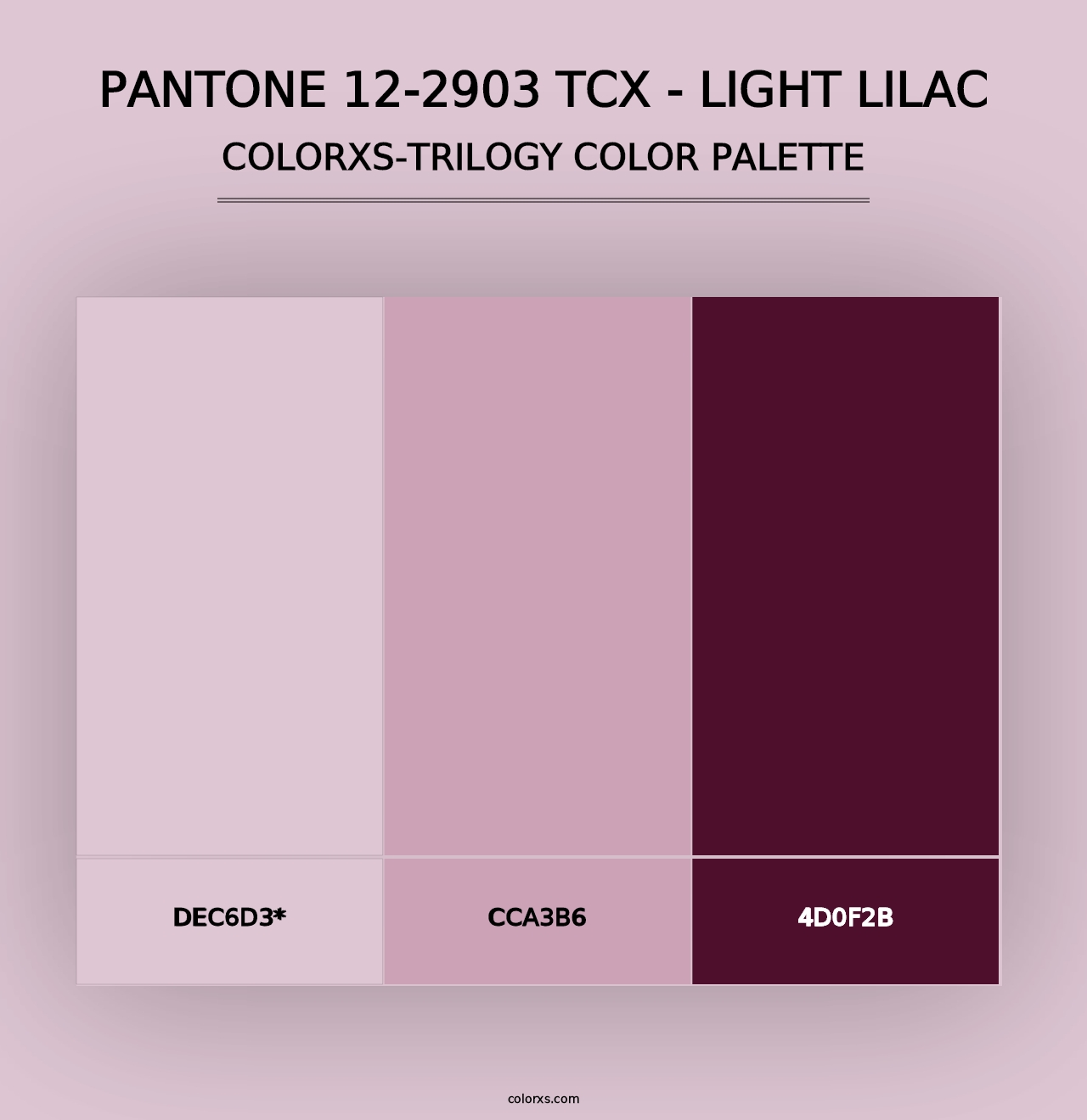 PANTONE 12-2903 TCX - Light Lilac - Colorxs Trilogy Palette