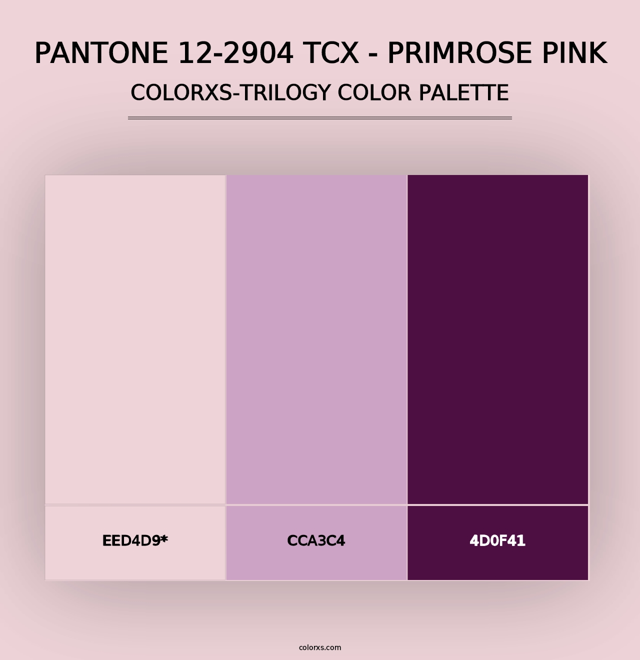 PANTONE 12-2904 TCX - Primrose Pink - Colorxs Trilogy Palette