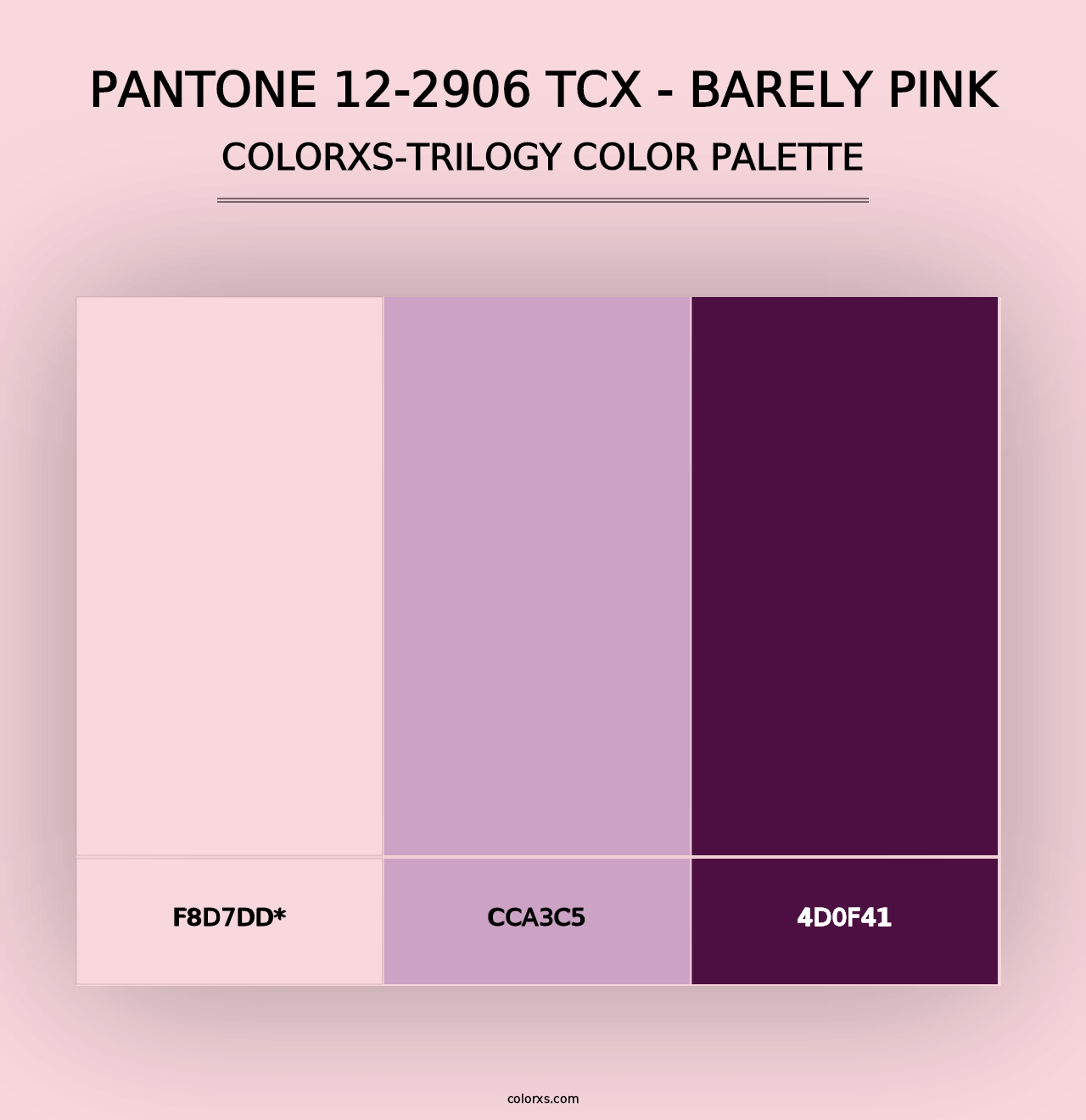 PANTONE 12-2906 TCX - Barely Pink - Colorxs Trilogy Palette