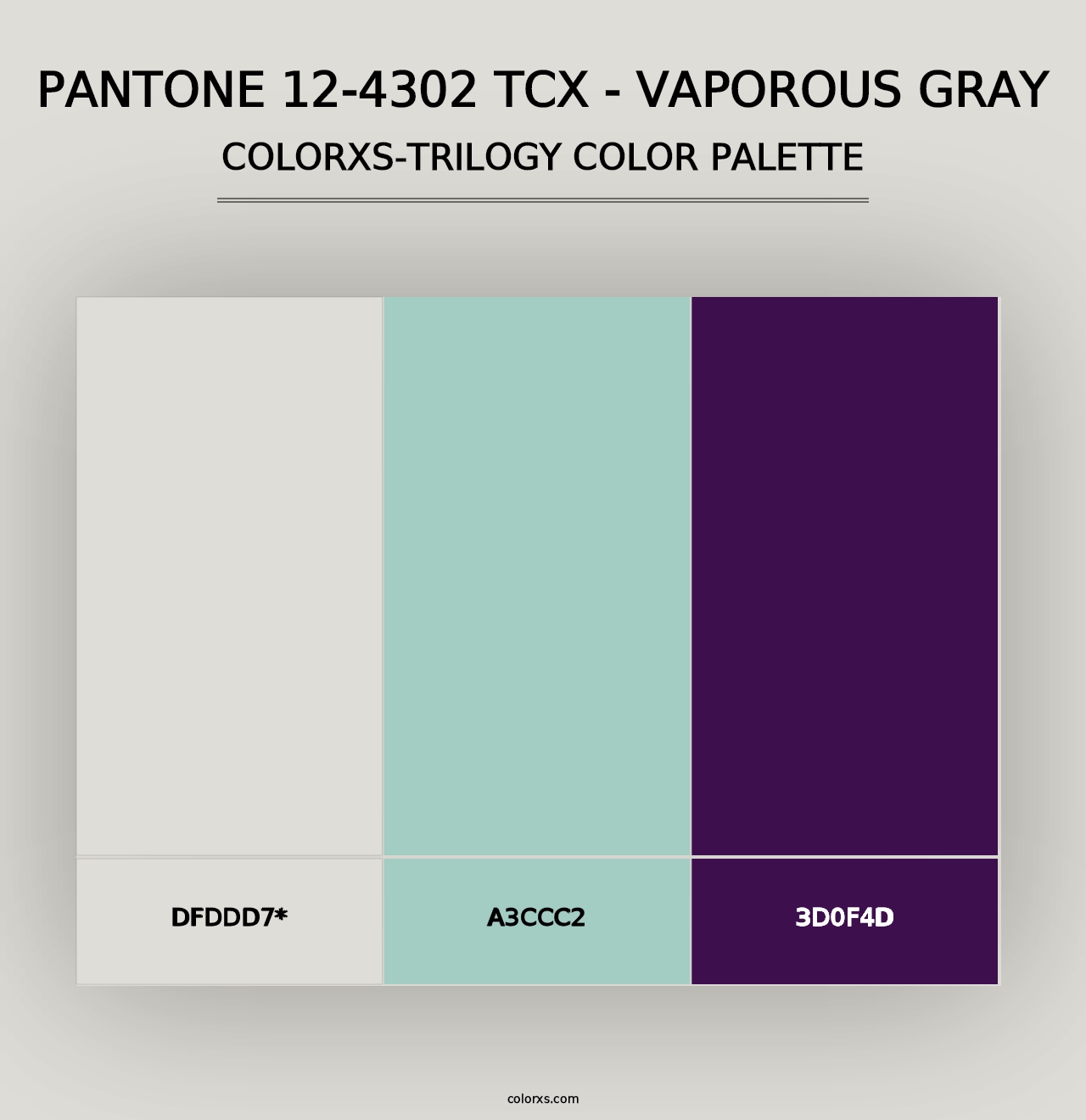 PANTONE 12-4302 TCX - Vaporous Gray - Colorxs Trilogy Palette