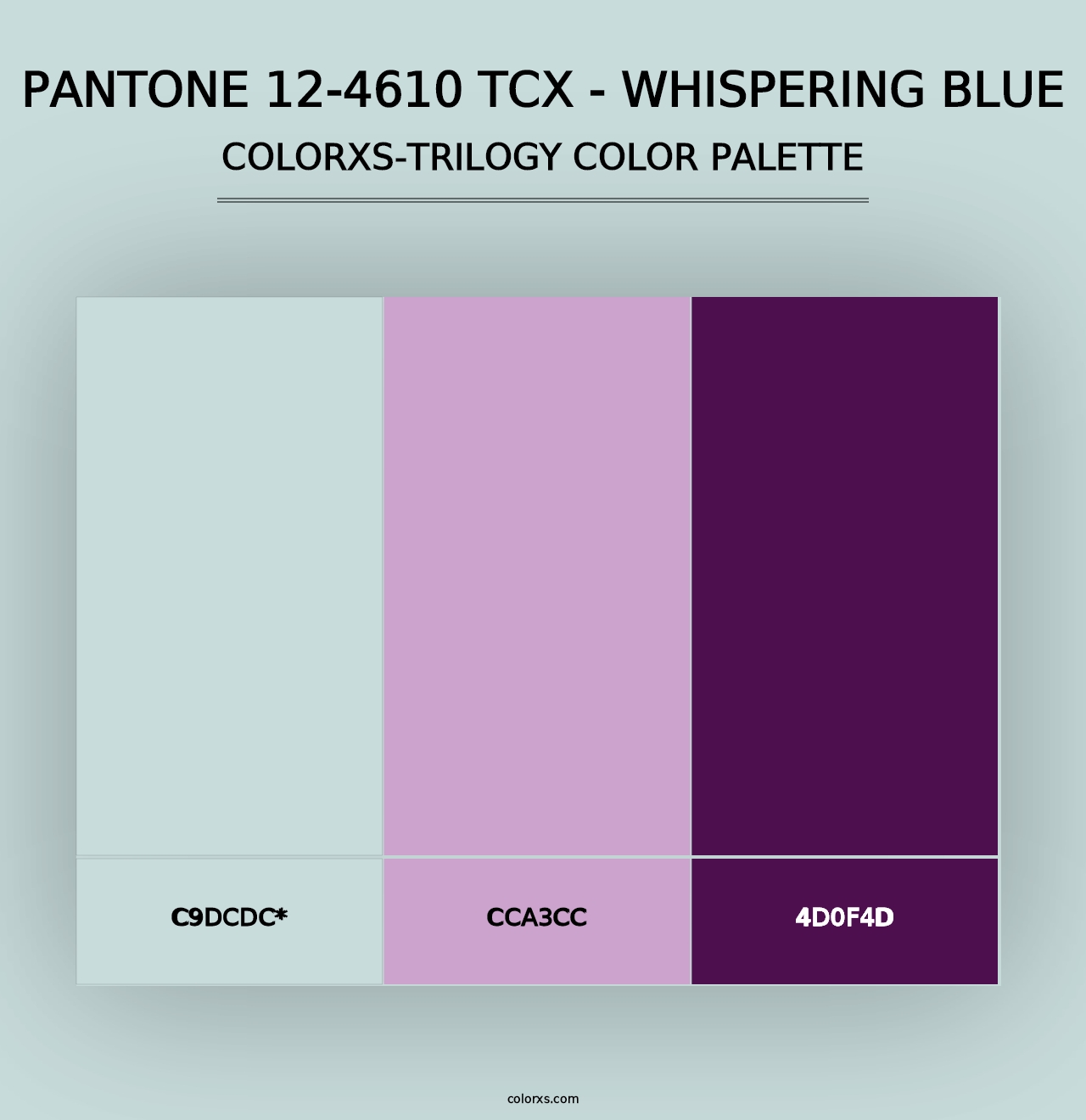 PANTONE 12-4610 TCX - Whispering Blue - Colorxs Trilogy Palette