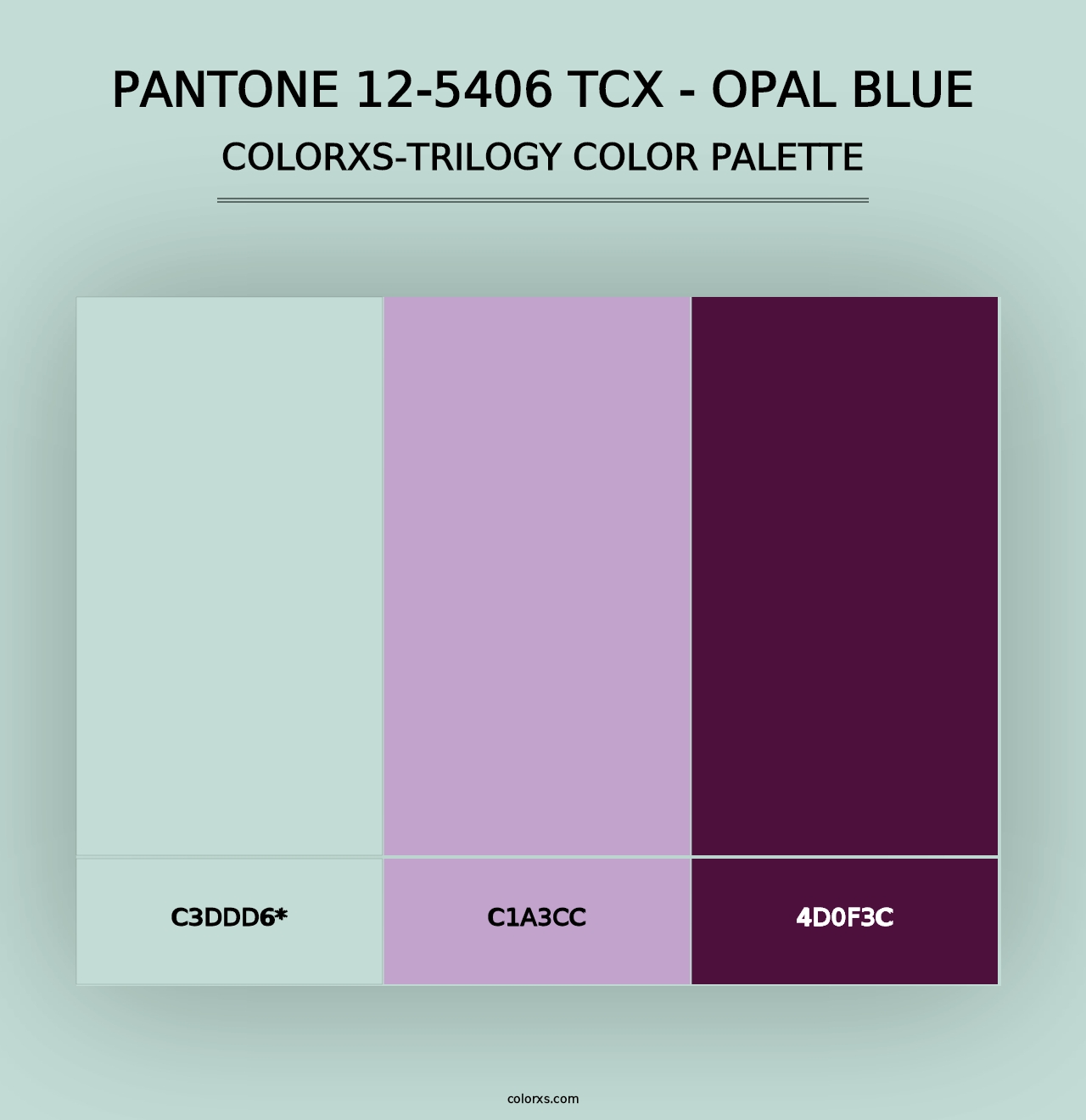 PANTONE 12-5406 TCX - Opal Blue - Colorxs Trilogy Palette