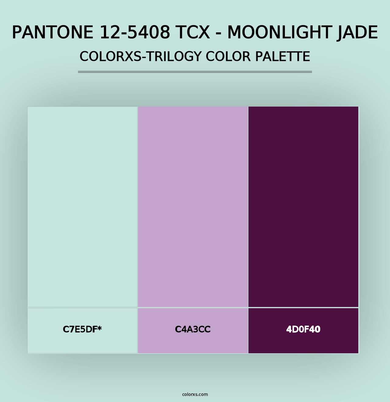 PANTONE 12-5408 TCX - Moonlight Jade - Colorxs Trilogy Palette