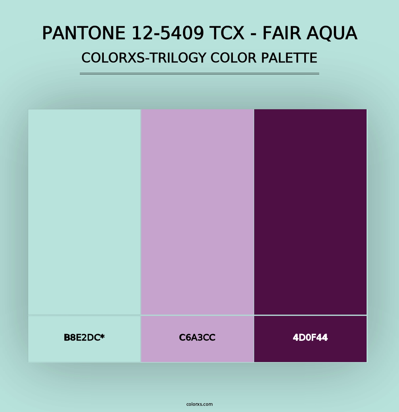 PANTONE 12-5409 TCX - Fair Aqua - Colorxs Trilogy Palette