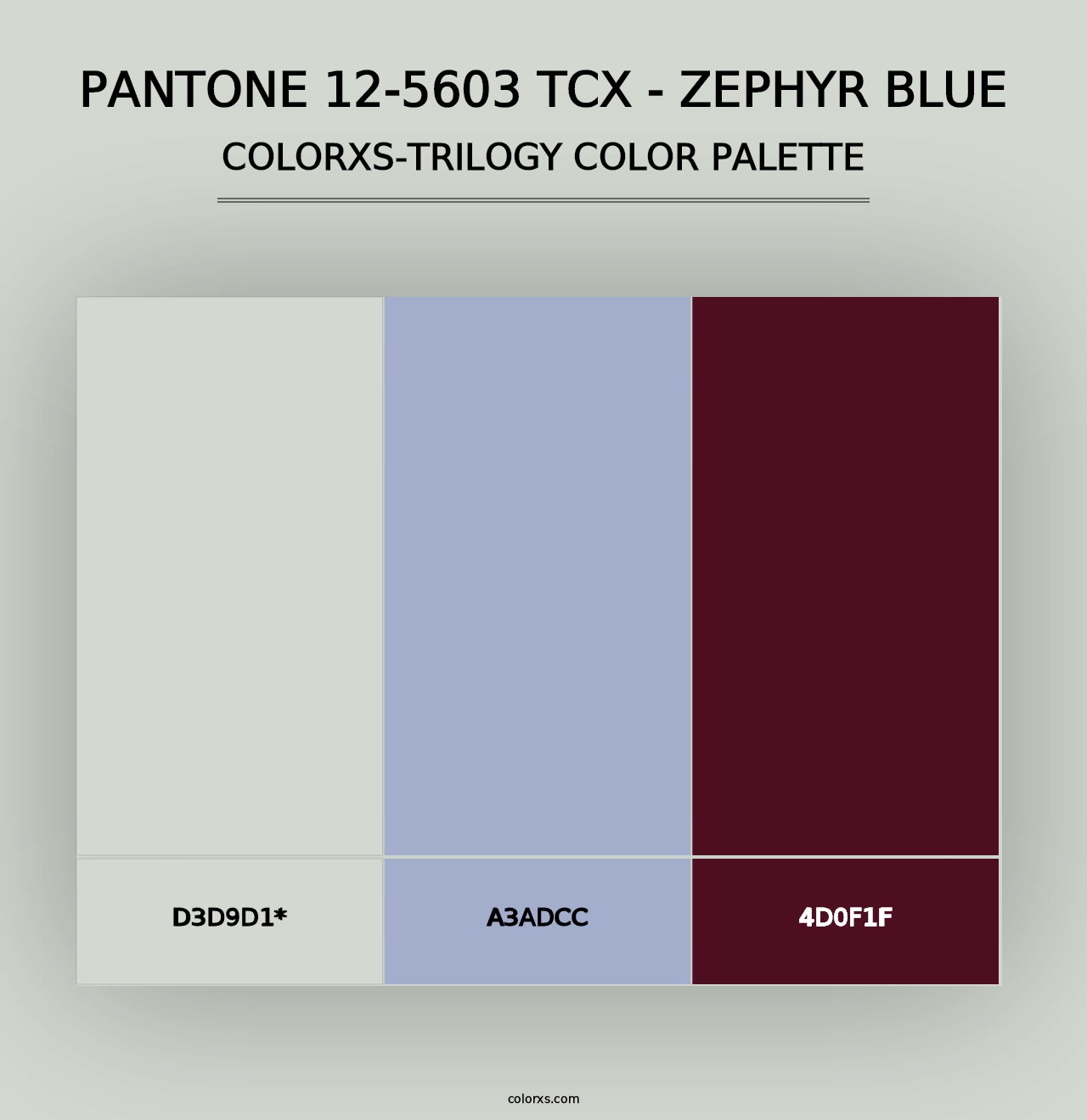 PANTONE 12-5603 TCX - Zephyr Blue - Colorxs Trilogy Palette