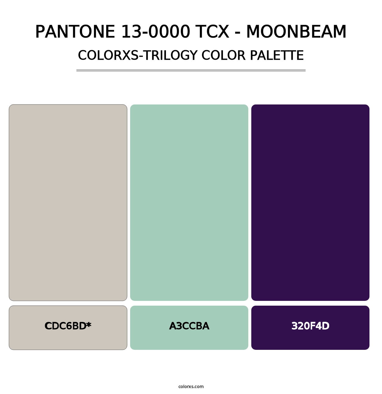 PANTONE 13-0000 TCX - Moonbeam - Colorxs Trilogy Palette