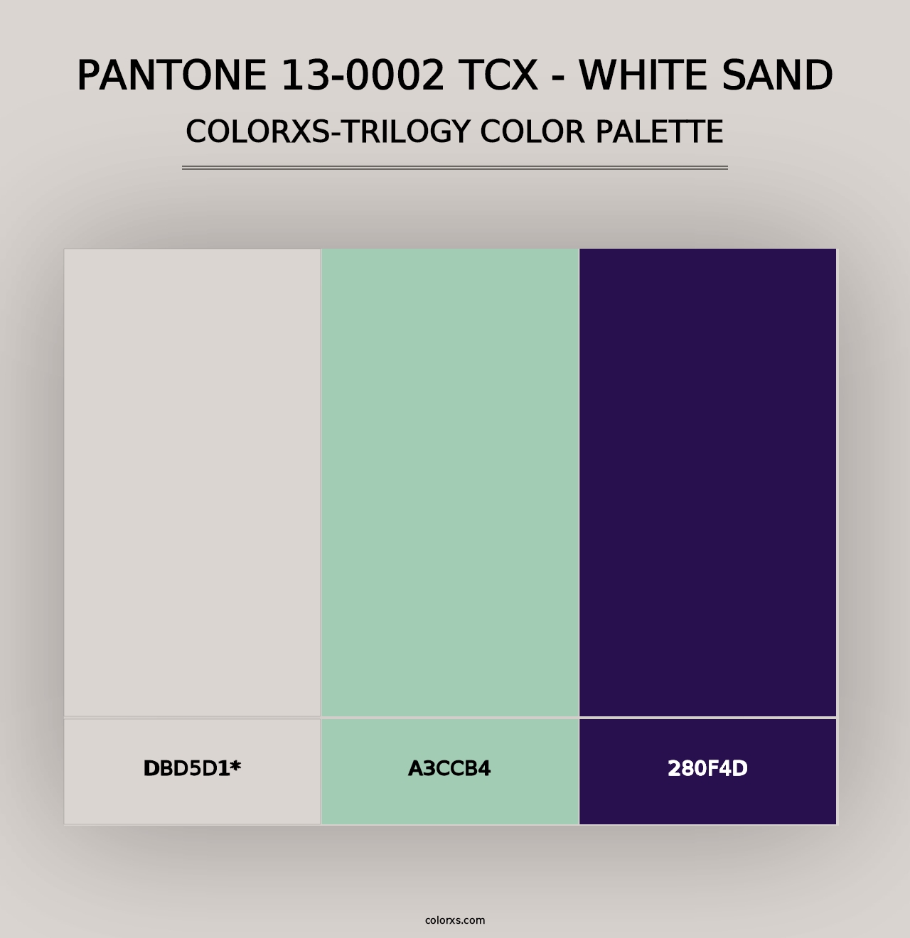 PANTONE 13-0002 TCX - White Sand - Colorxs Trilogy Palette