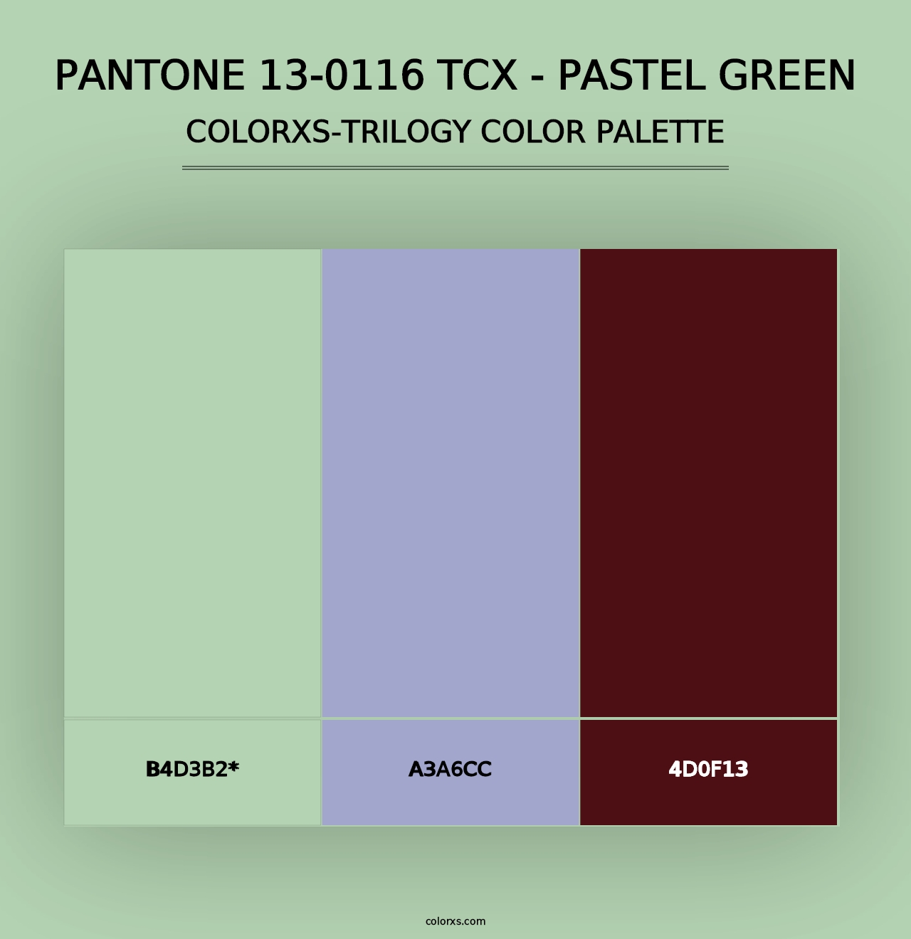 PANTONE 13-0116 TCX - Pastel Green - Colorxs Trilogy Palette