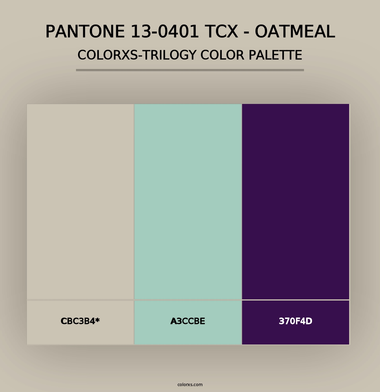 PANTONE 13-0401 TCX - Oatmeal - Colorxs Trilogy Palette