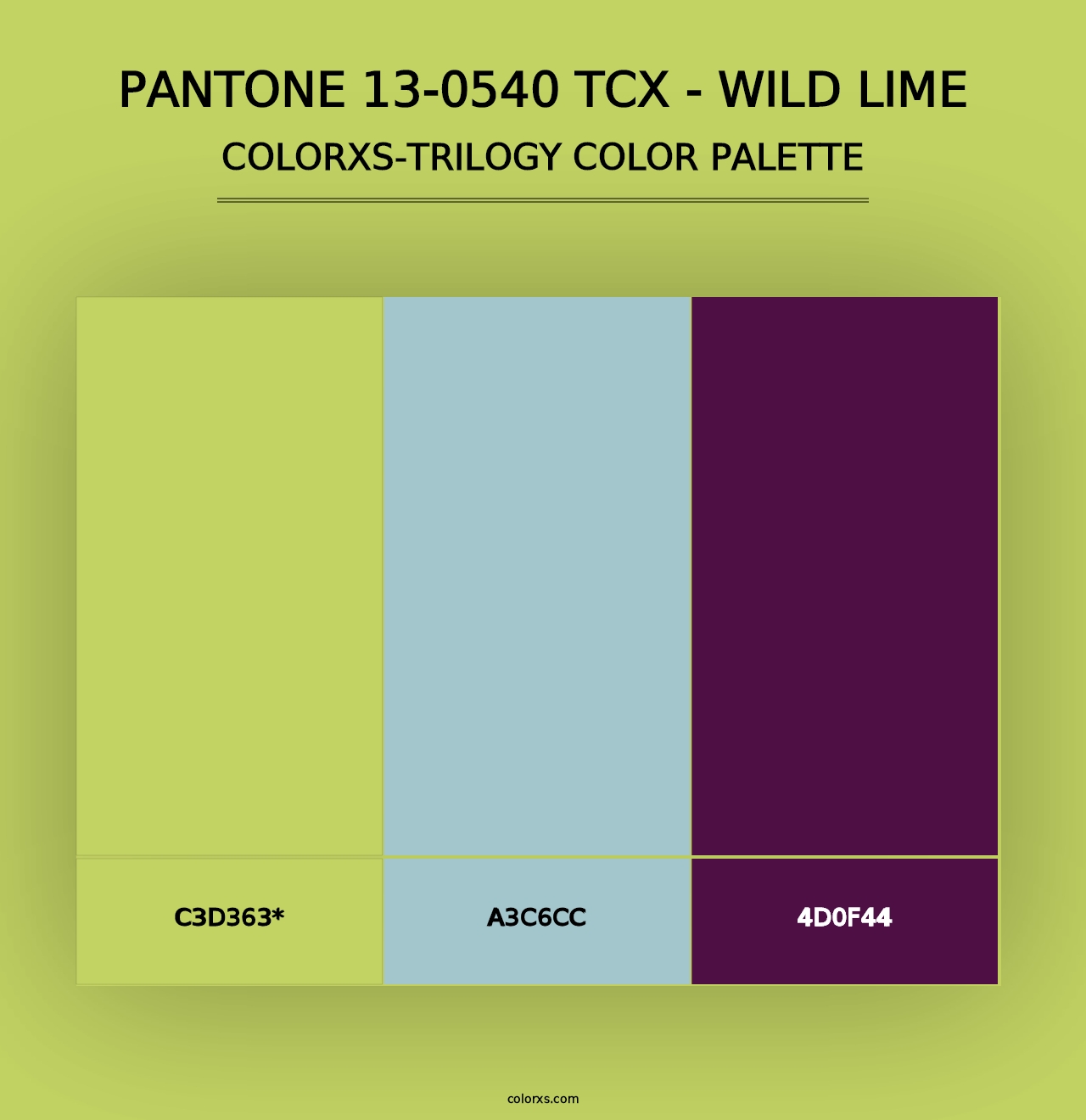 PANTONE 13-0540 TCX - Wild Lime - Colorxs Trilogy Palette