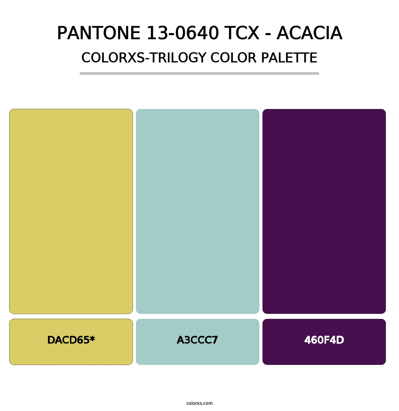 PANTONE 13-0640 TCX - Acacia - Colorxs Trilogy Palette