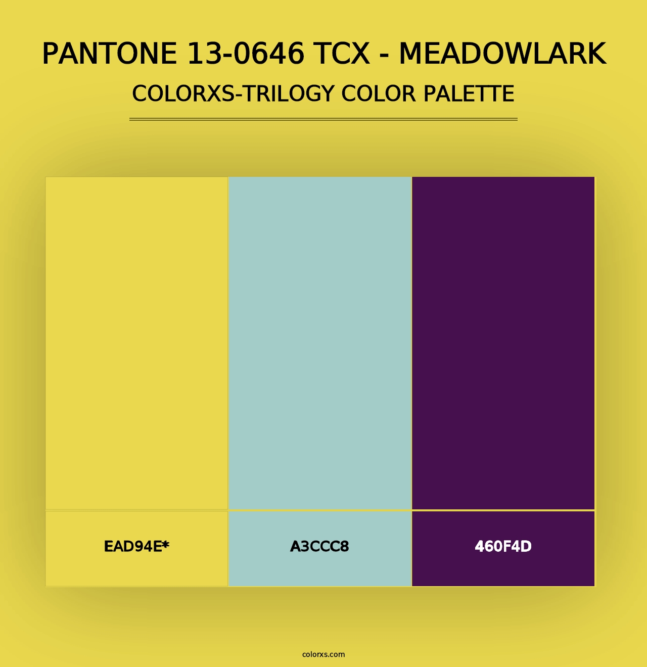 PANTONE 13-0646 TCX - Meadowlark - Colorxs Trilogy Palette