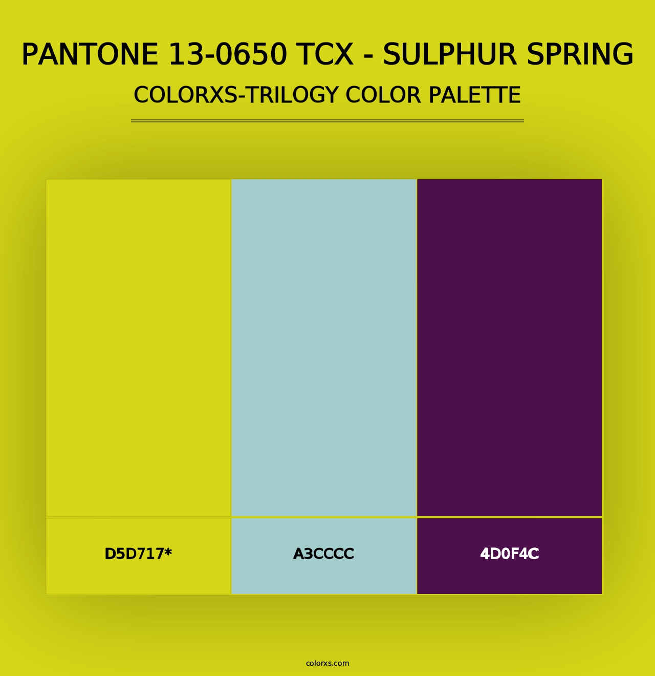 PANTONE 13-0650 TCX - Sulphur Spring - Colorxs Trilogy Palette