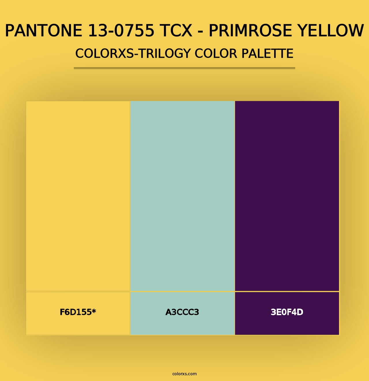 PANTONE 13-0755 TCX - Primrose Yellow - Colorxs Trilogy Palette