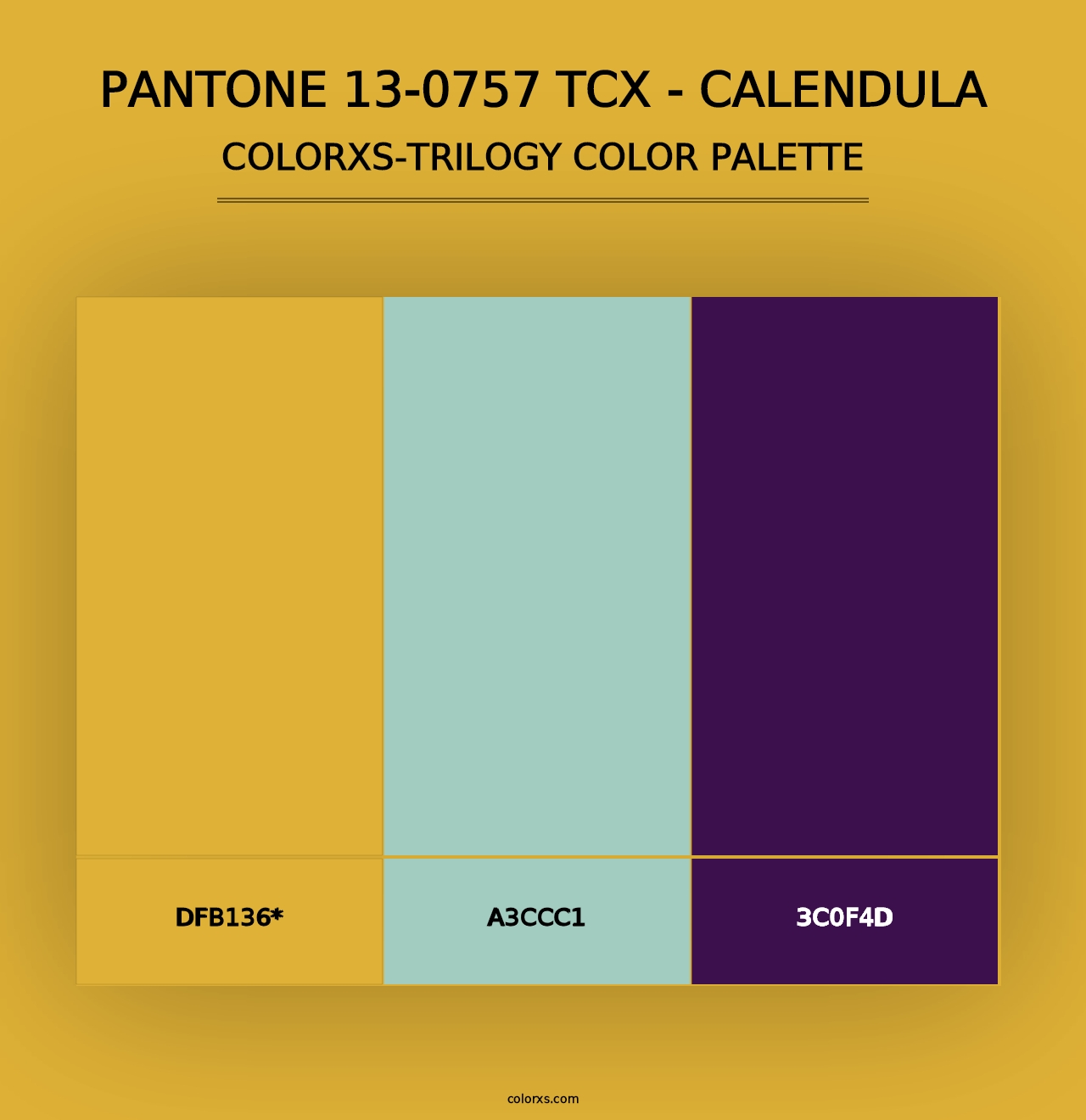 PANTONE 13-0757 TCX - Calendula - Colorxs Trilogy Palette