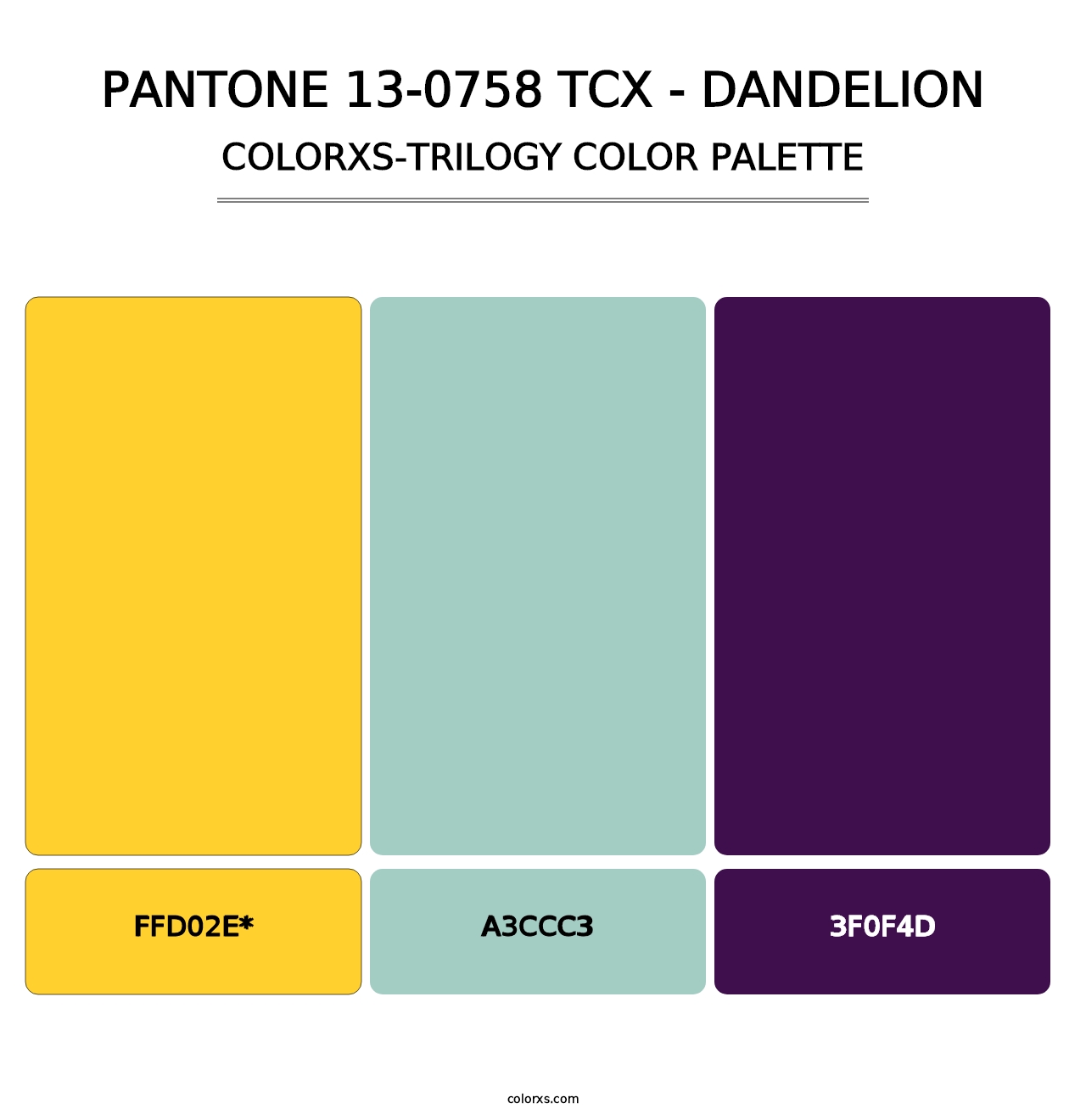 PANTONE 13-0758 TCX - Dandelion - Colorxs Trilogy Palette