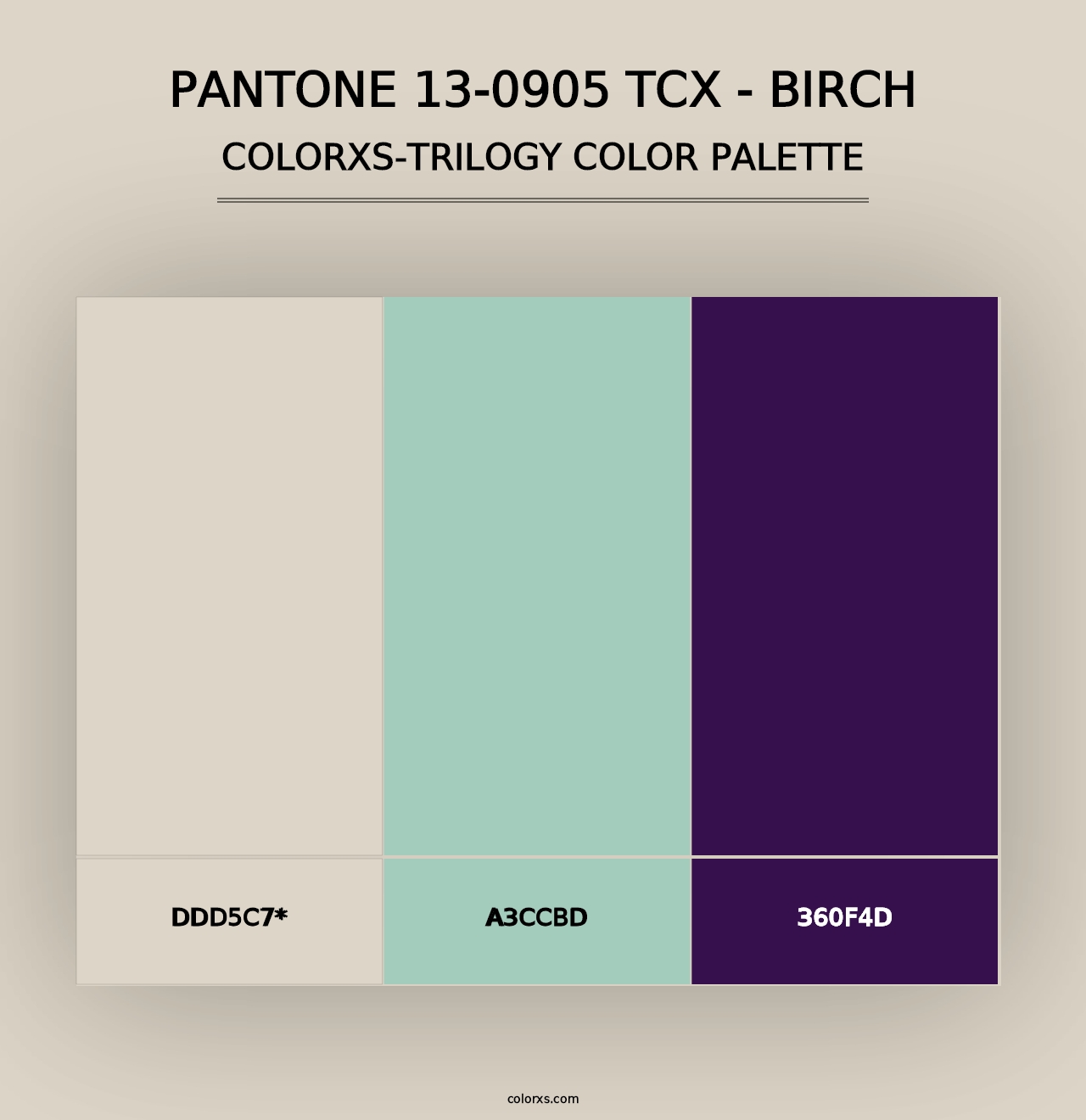 PANTONE 13-0905 TCX - Birch - Colorxs Trilogy Palette