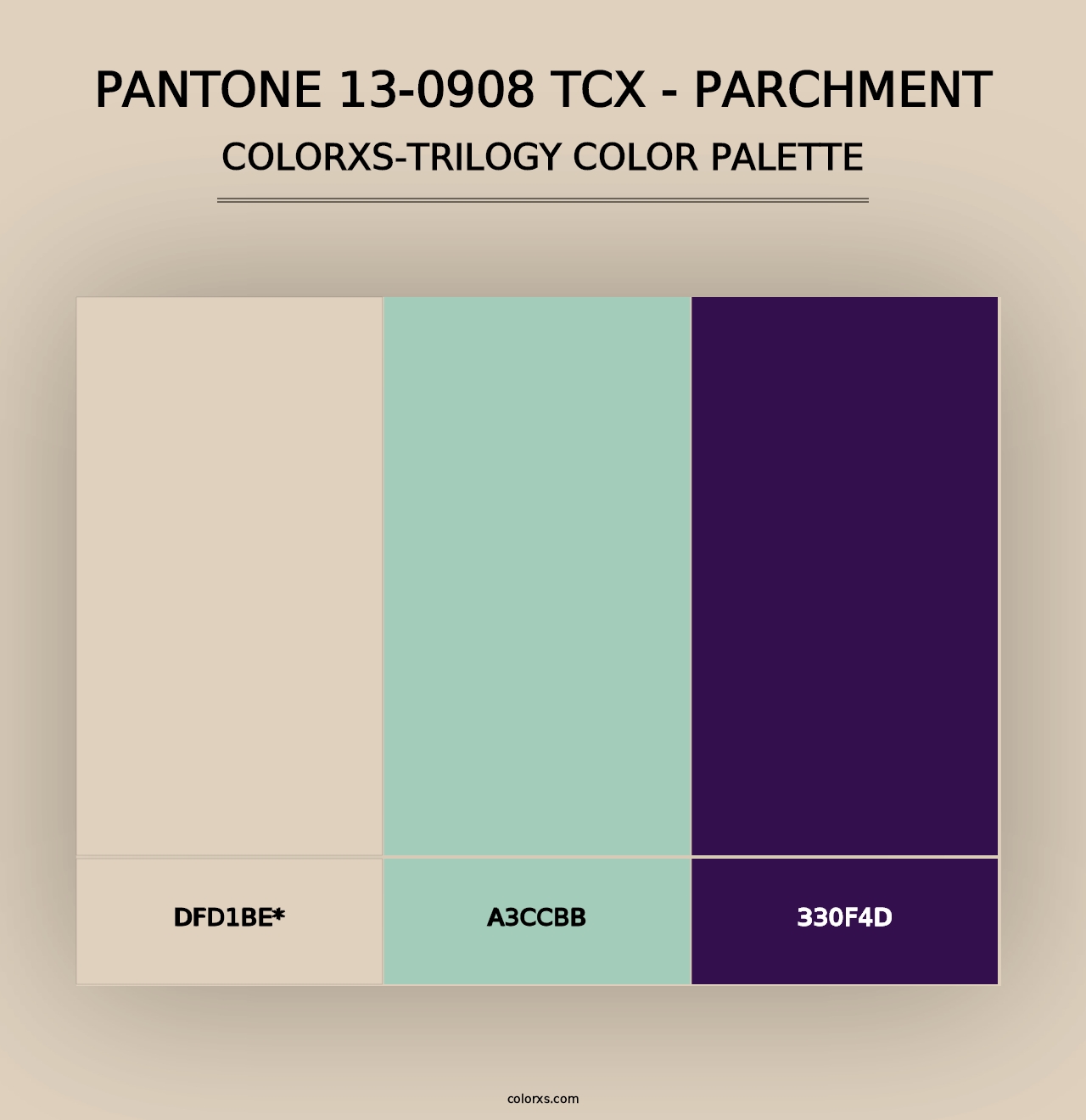 PANTONE 13-0908 TCX - Parchment - Colorxs Trilogy Palette