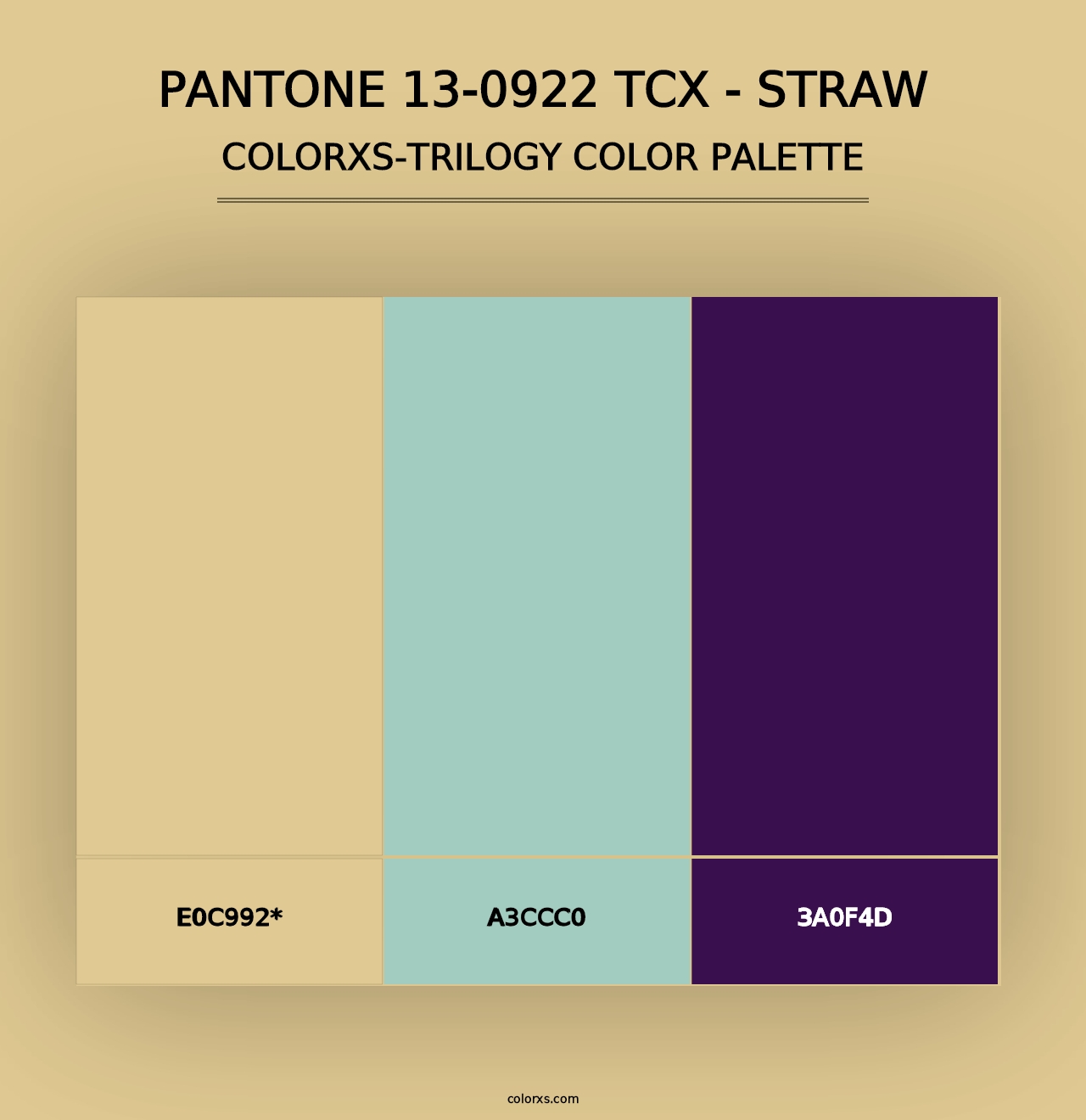 PANTONE 13-0922 TCX - Straw - Colorxs Trilogy Palette