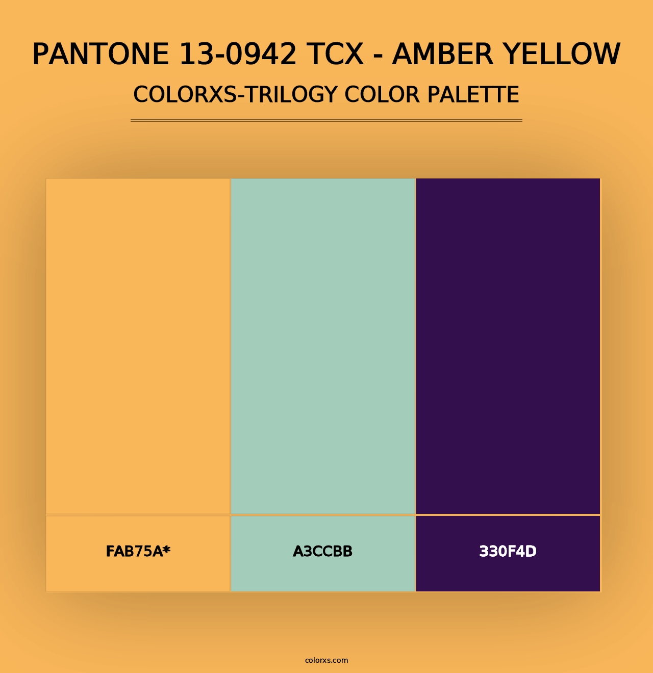 PANTONE 13-0942 TCX - Amber Yellow - Colorxs Trilogy Palette