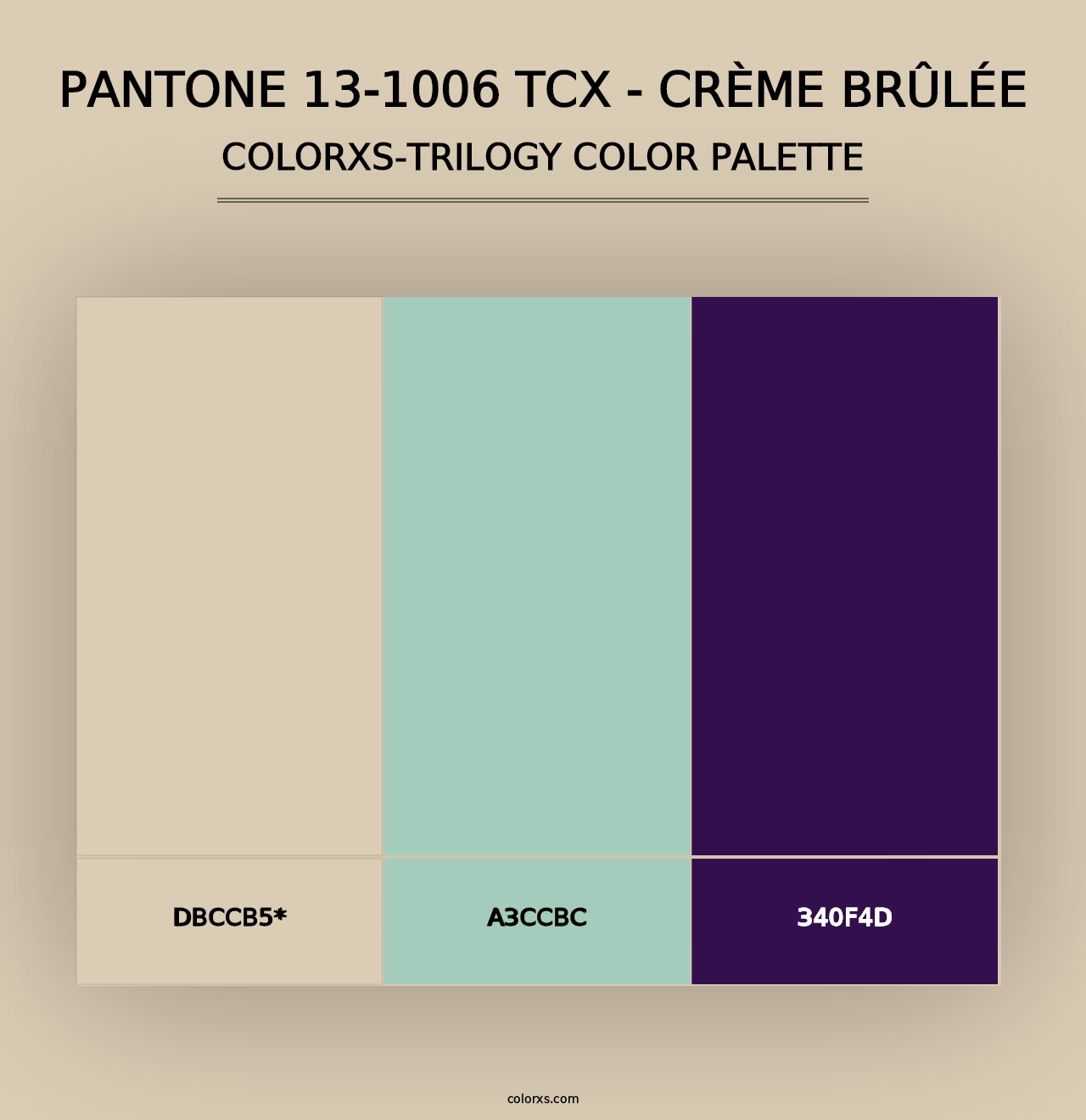 PANTONE 13-1006 TCX - Crème Brûlée - Colorxs Trilogy Palette