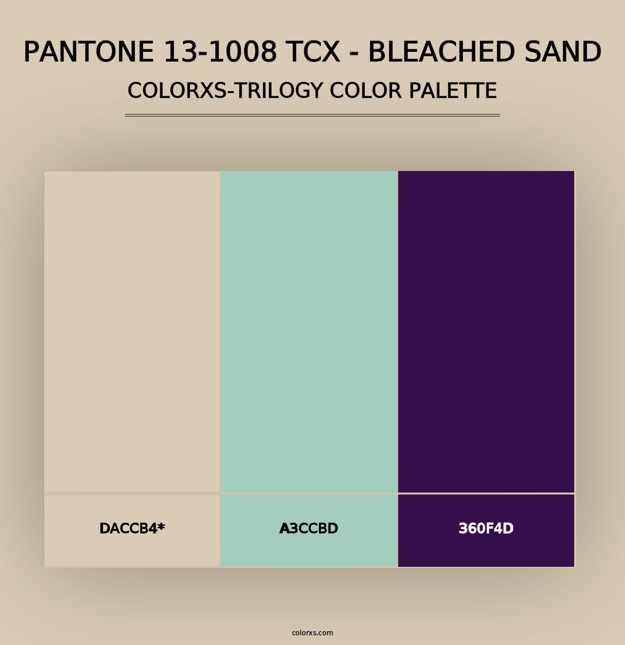 PANTONE 13-1008 TCX - Bleached Sand - Colorxs Trilogy Palette