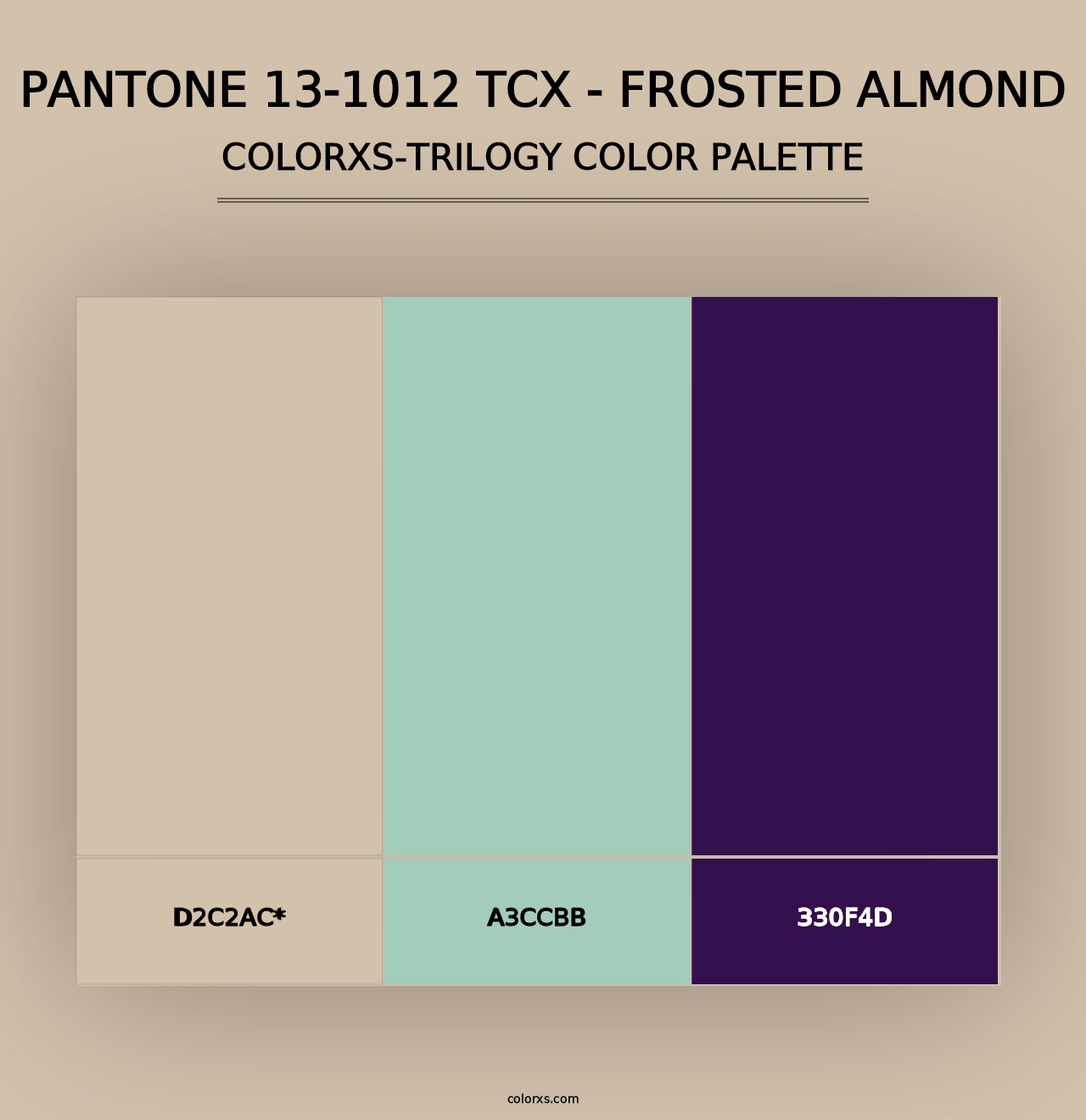 PANTONE 13-1012 TCX - Frosted Almond - Colorxs Trilogy Palette