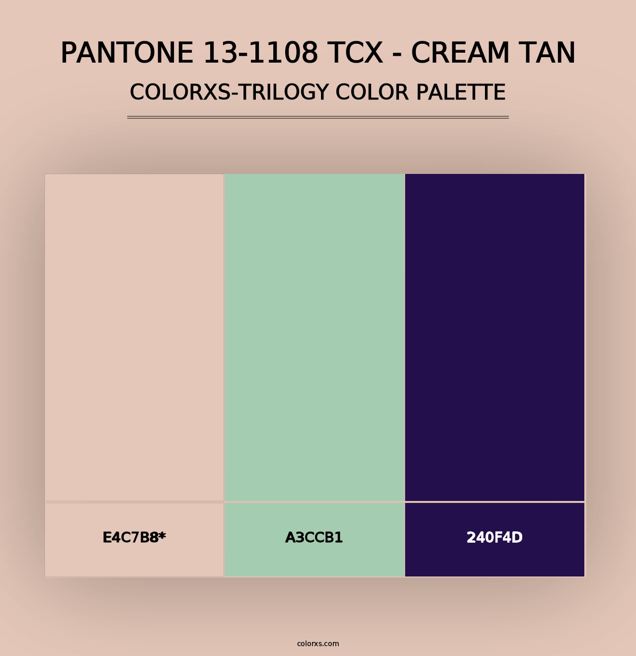 PANTONE 13-1108 TCX - Cream Tan - Colorxs Trilogy Palette