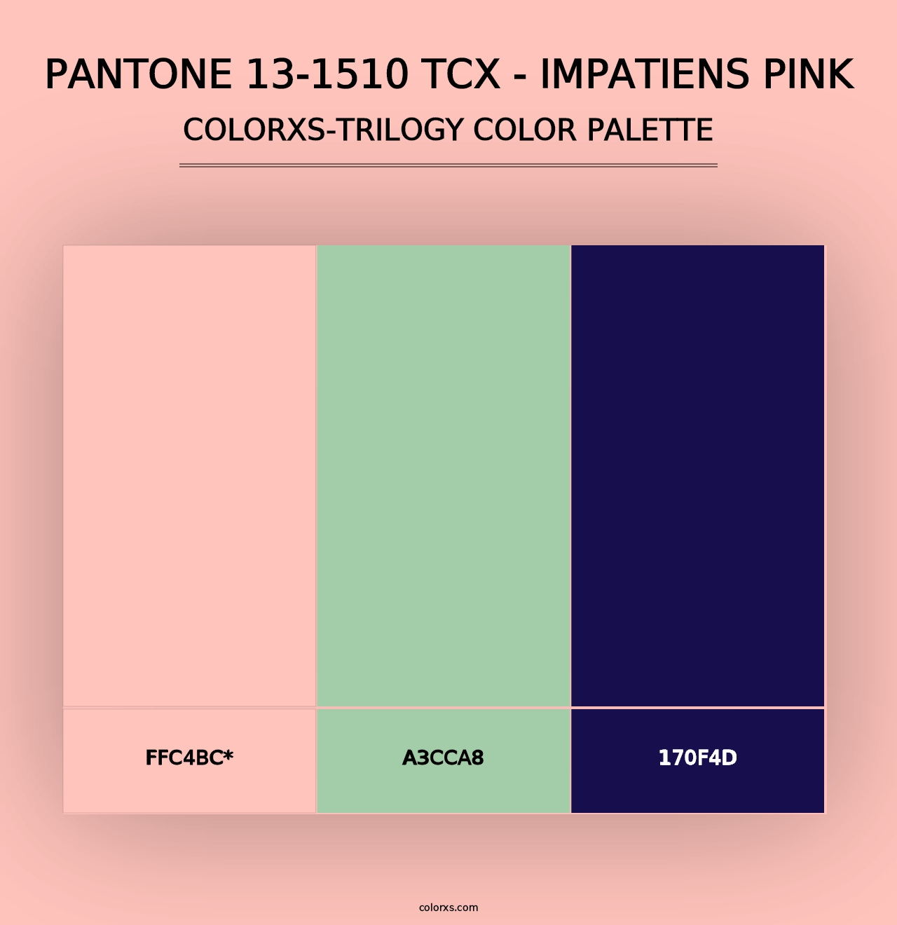 PANTONE 13-1510 TCX - Impatiens Pink - Colorxs Trilogy Palette