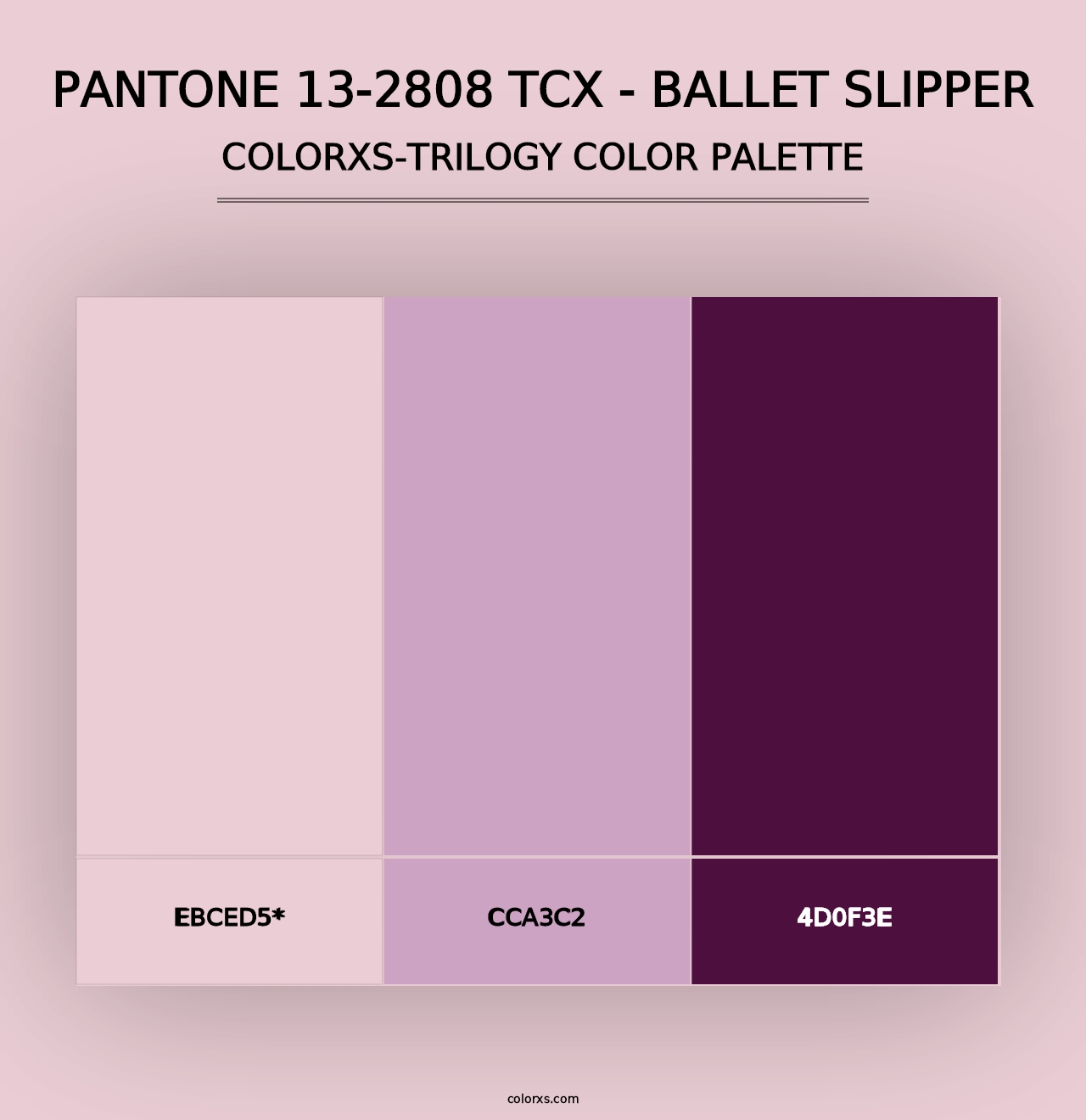 PANTONE 13-2808 TCX - Ballet Slipper - Colorxs Trilogy Palette