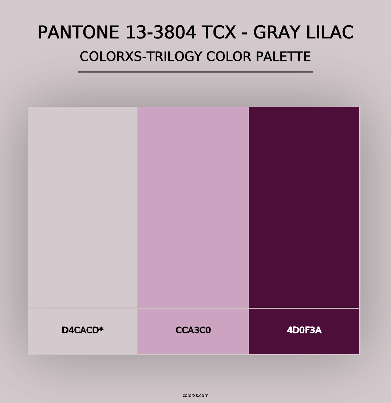 PANTONE 13-3804 TCX - Gray Lilac - Colorxs Trilogy Palette