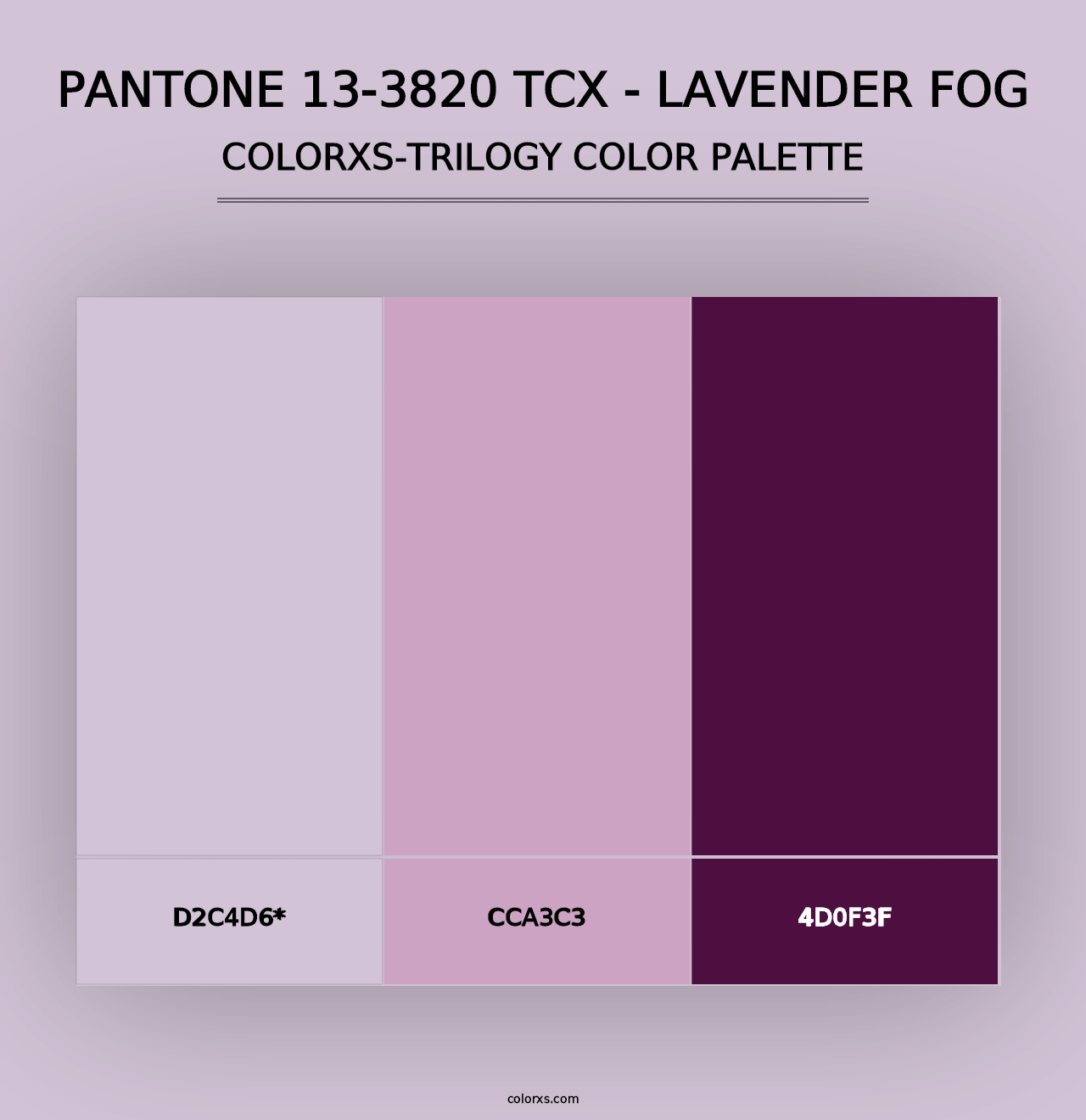 PANTONE 13-3820 TCX - Lavender Fog - Colorxs Trilogy Palette