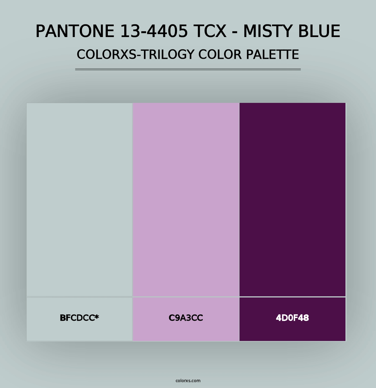 PANTONE 13-4405 TCX - Misty Blue - Colorxs Trilogy Palette