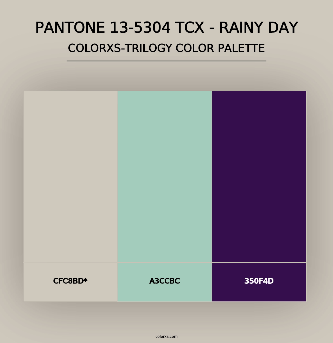 PANTONE 13-5304 TCX - Rainy Day - Colorxs Trilogy Palette