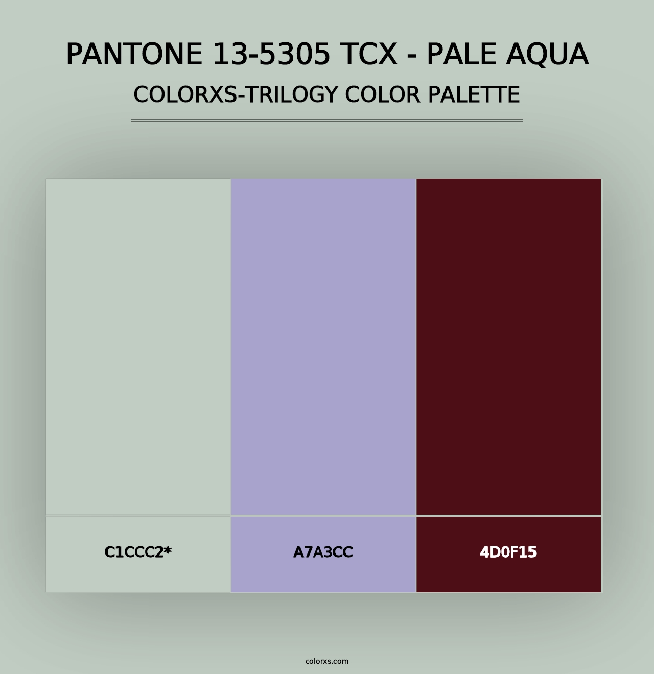 PANTONE 13-5305 TCX - Pale Aqua - Colorxs Trilogy Palette