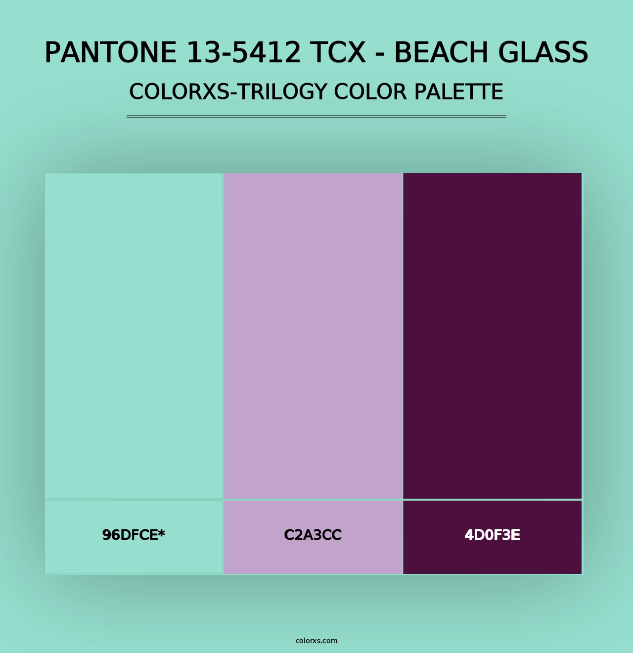 PANTONE 13-5412 TCX - Beach Glass - Colorxs Trilogy Palette