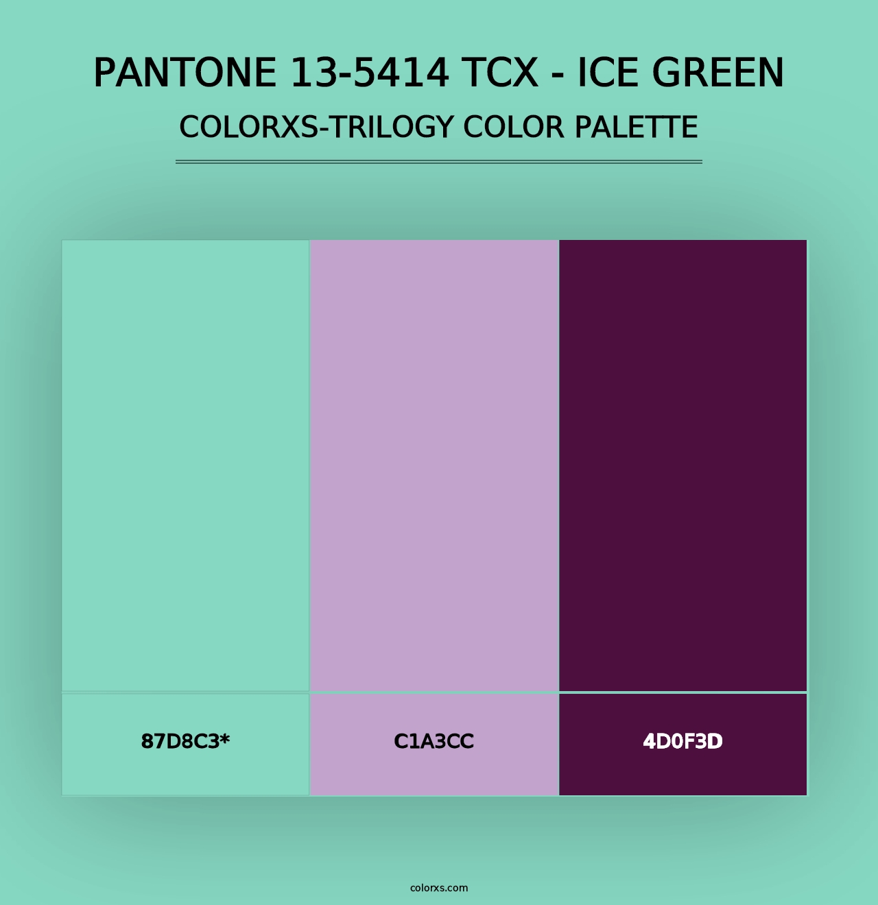 PANTONE 13-5414 TCX - Ice Green - Colorxs Trilogy Palette