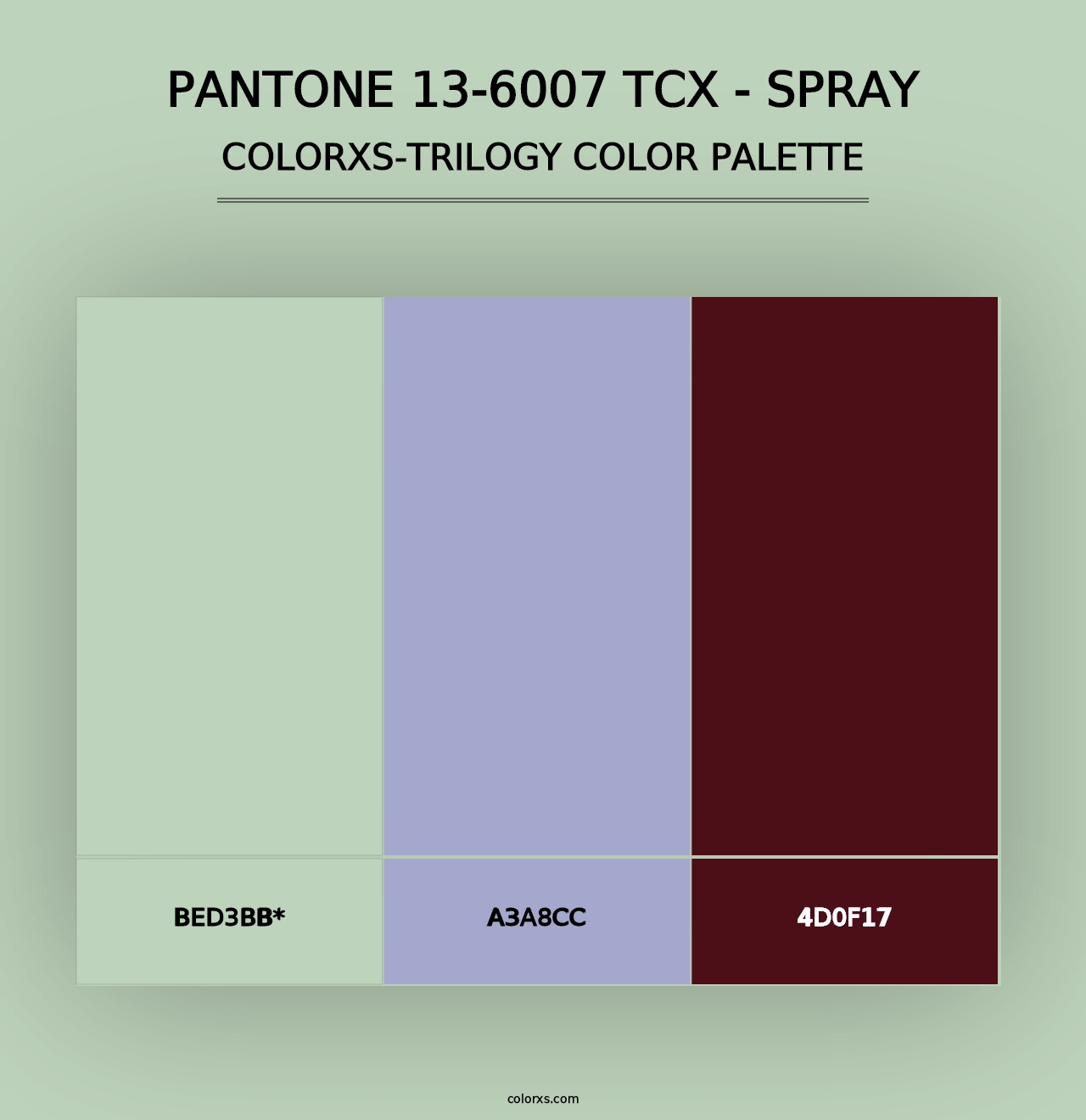 PANTONE 13-6007 TCX - Spray - Colorxs Trilogy Palette