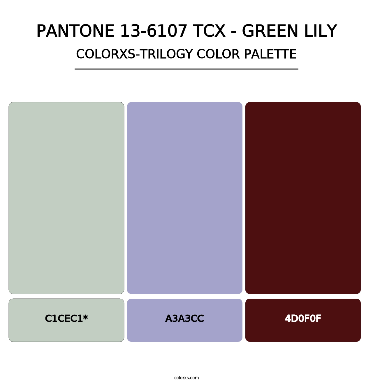 PANTONE 13-6107 TCX - Green Lily - Colorxs Trilogy Palette