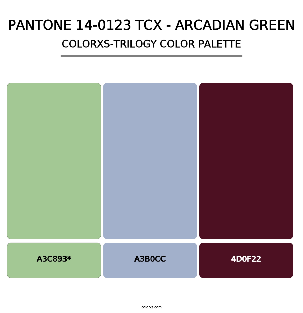 PANTONE 14-0123 TCX - Arcadian Green - Colorxs Trilogy Palette