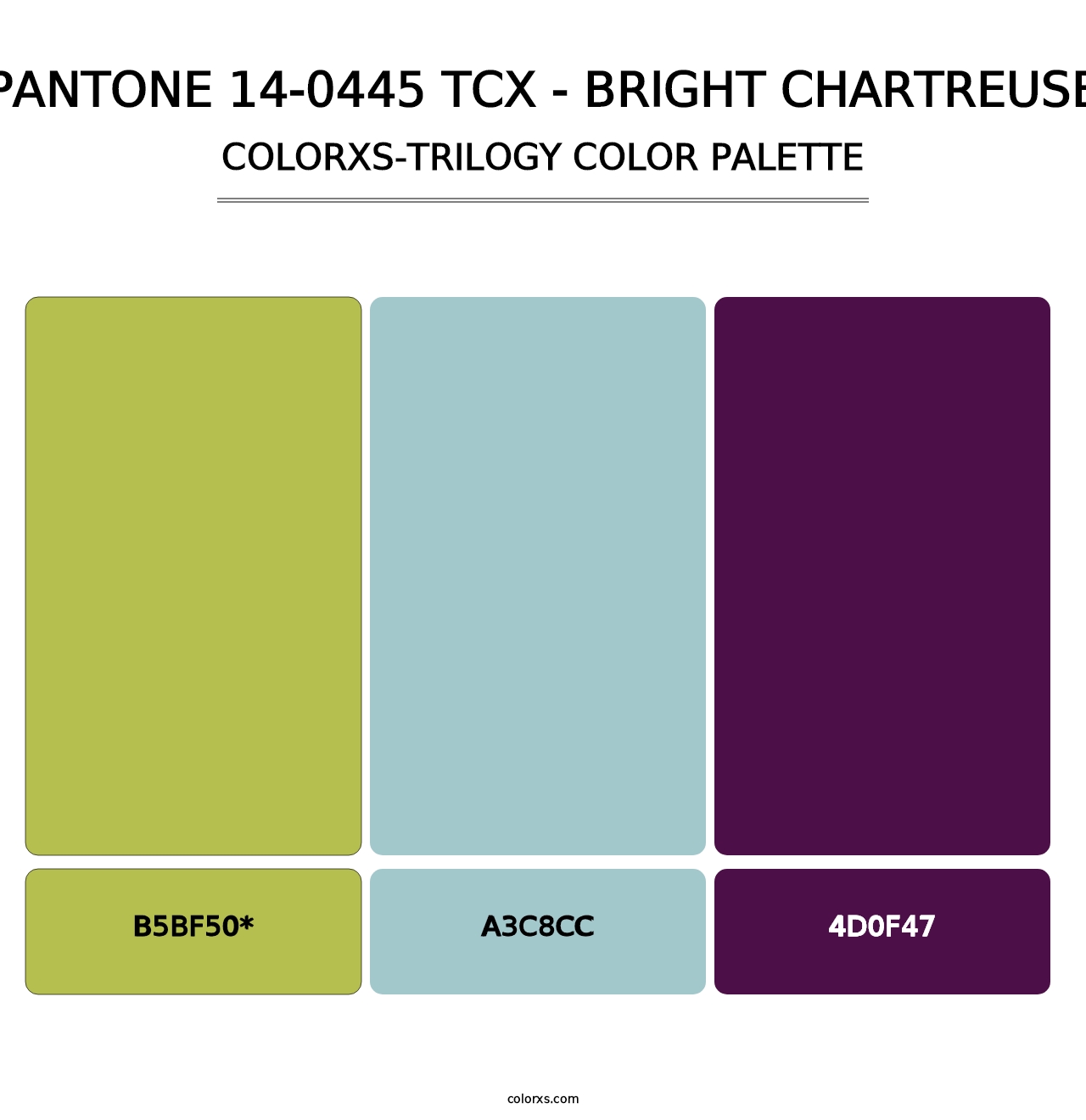 PANTONE 14-0445 TCX - Bright Chartreuse - Colorxs Trilogy Palette