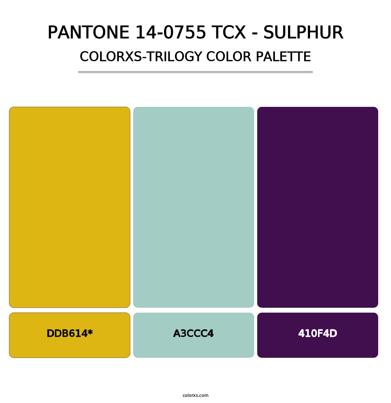 PANTONE 14-0755 TCX - Sulphur - Colorxs Trilogy Palette