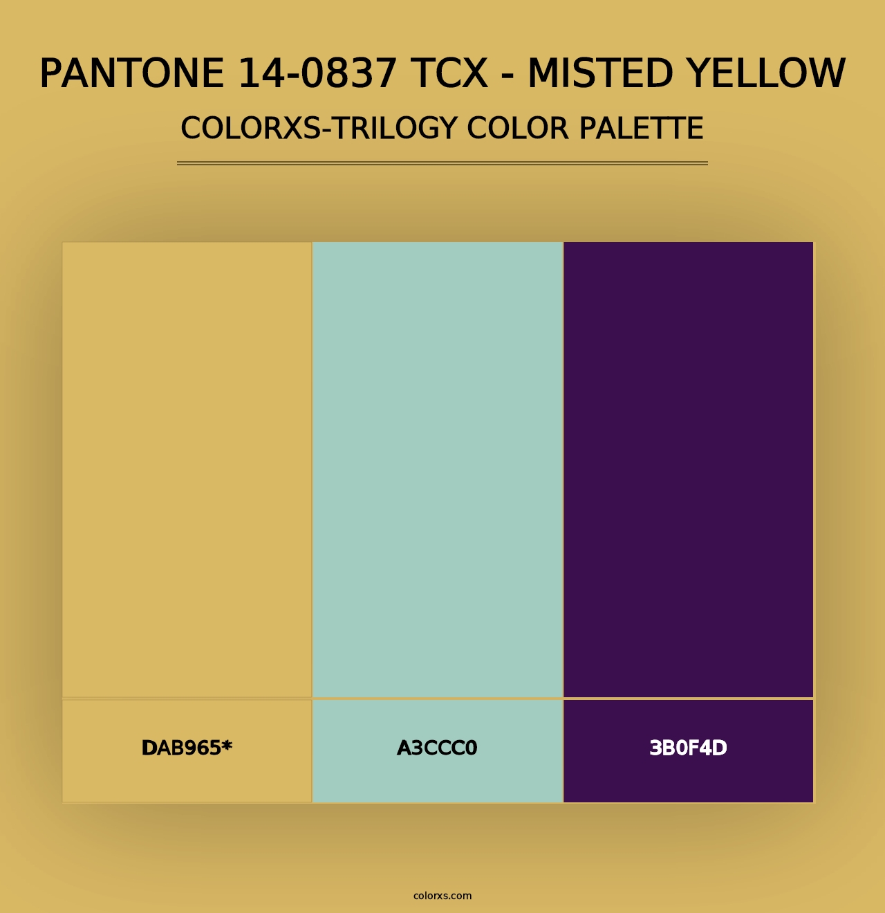 PANTONE 14-0837 TCX - Misted Yellow - Colorxs Trilogy Palette