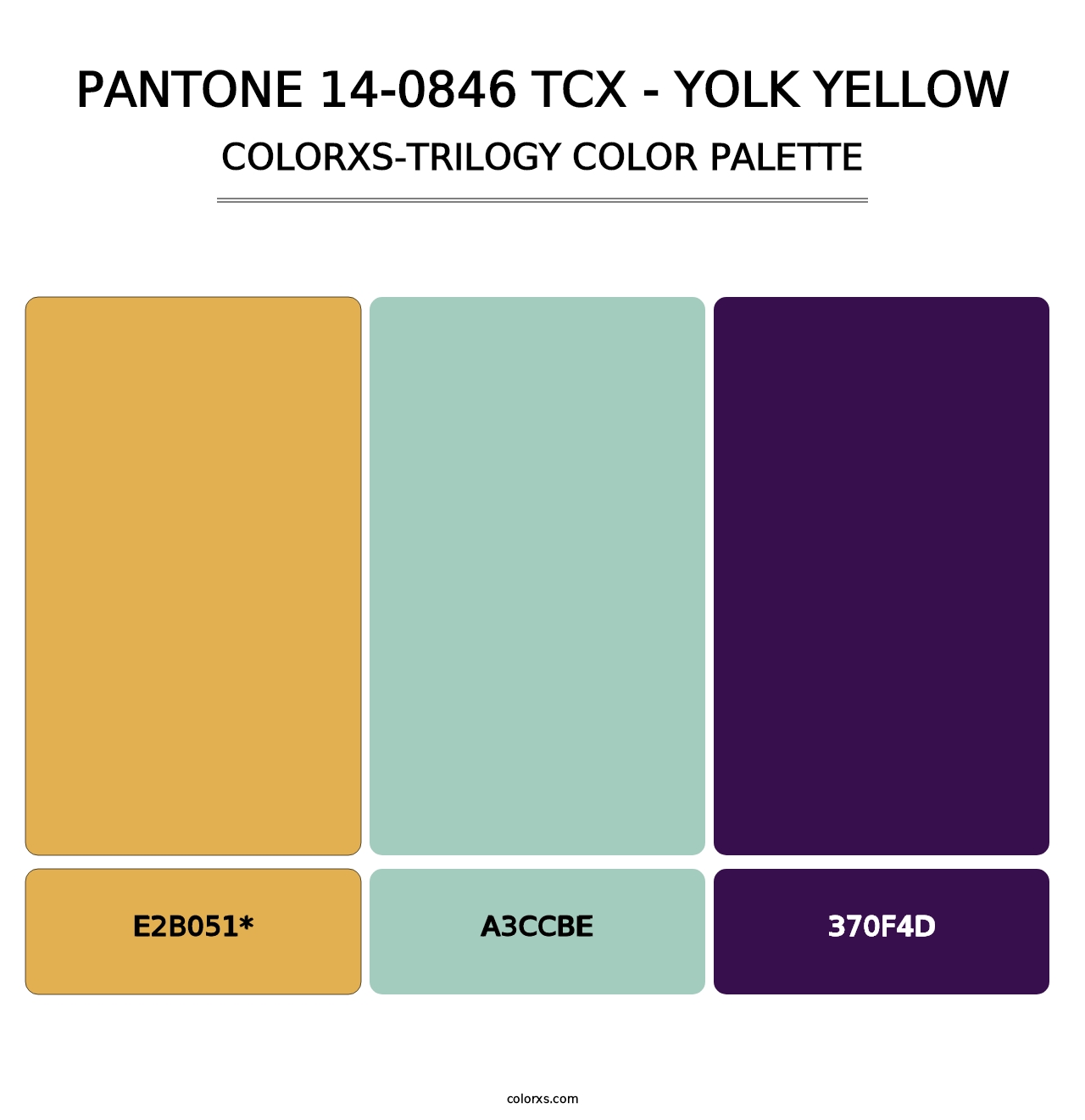 PANTONE 14-0846 TCX - Yolk Yellow - Colorxs Trilogy Palette