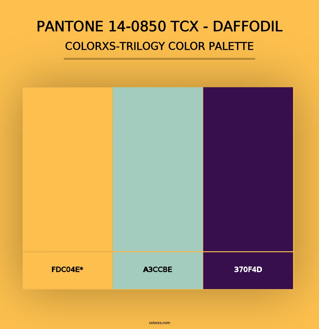 PANTONE 14-0850 TCX - Daffodil - Colorxs Trilogy Palette