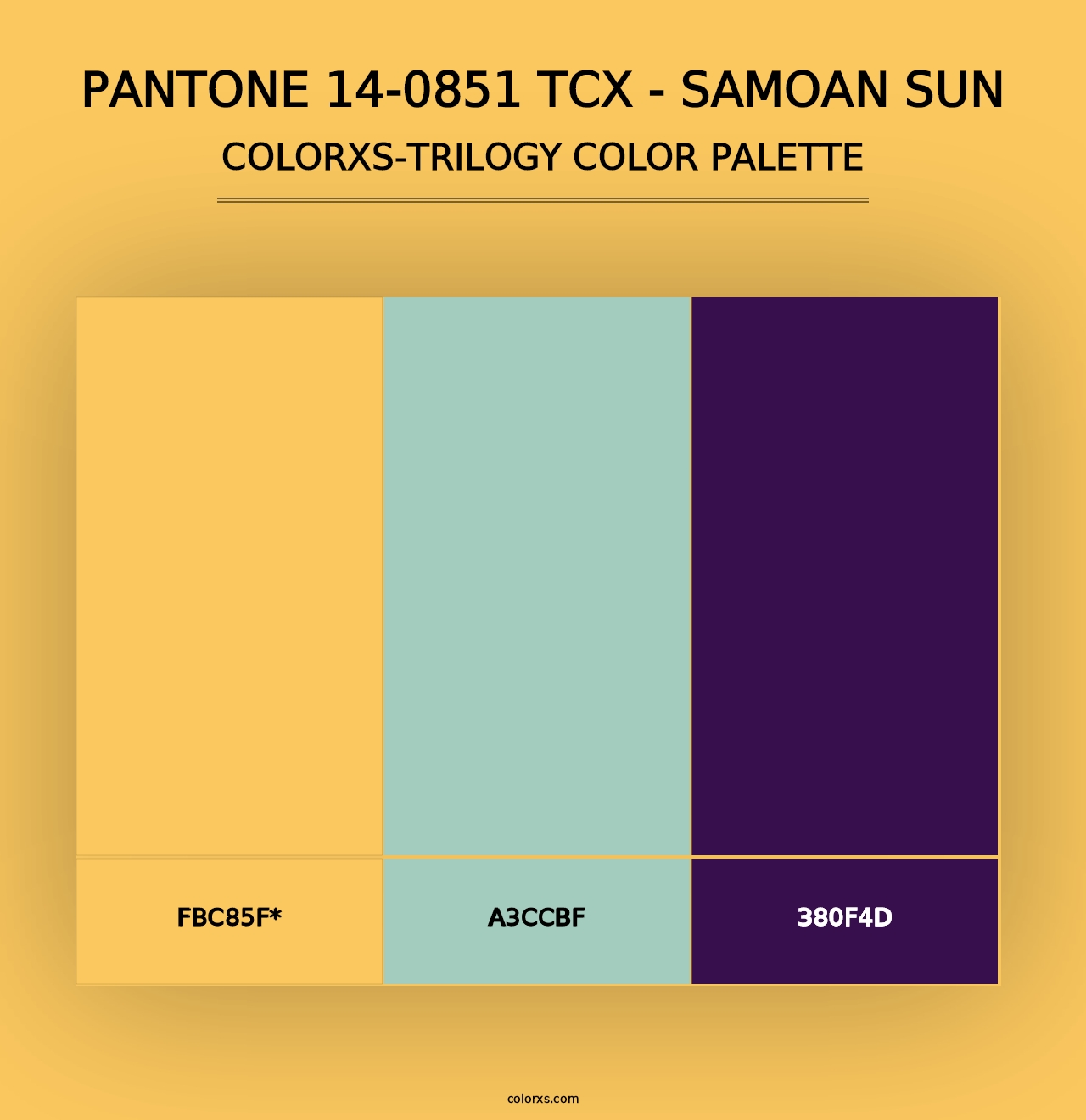 PANTONE 14-0851 TCX - Samoan Sun - Colorxs Trilogy Palette